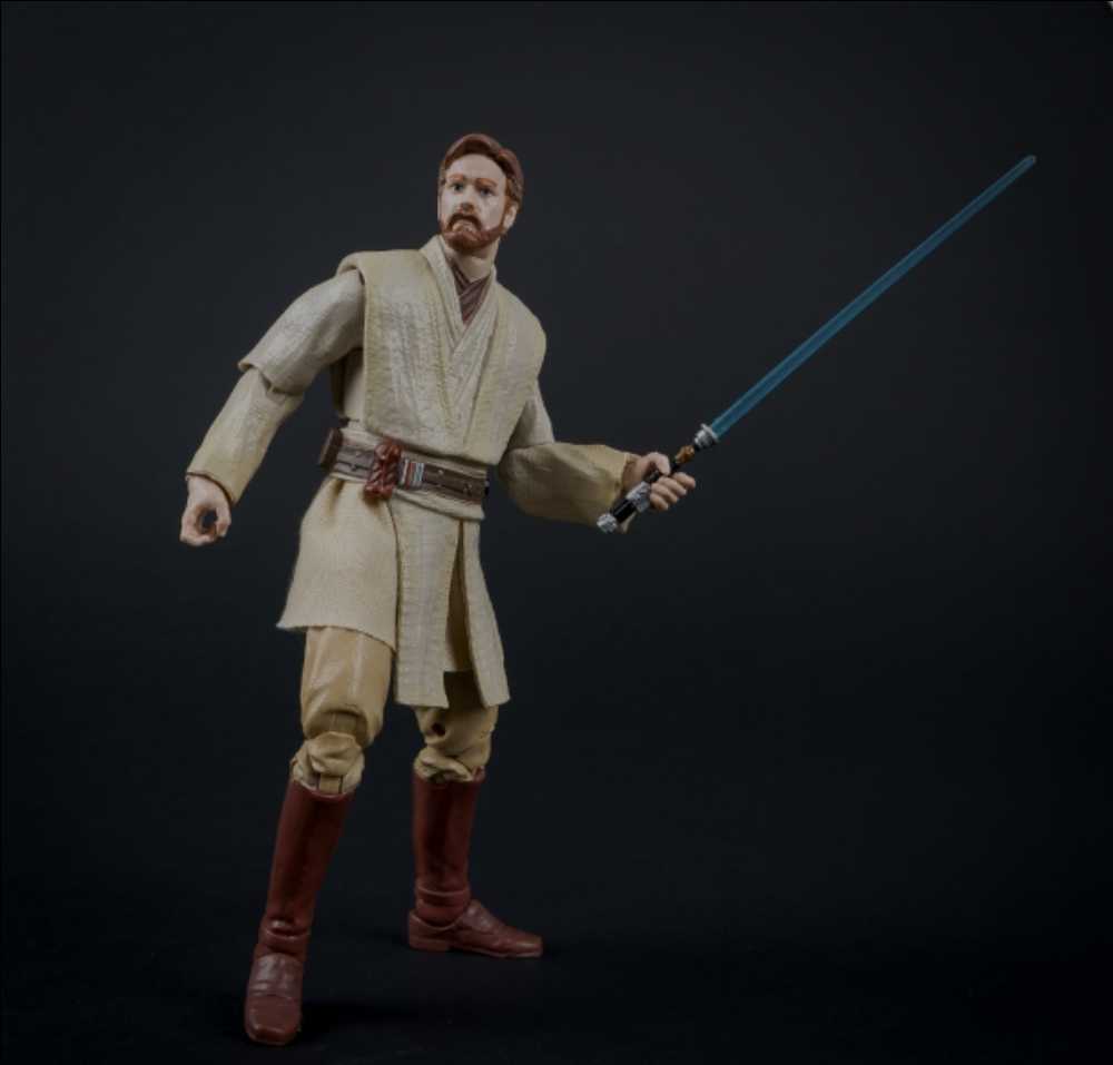 Obi-Wan Kenobi - Hasbro (Star Wars Black 6”) (Star Wars Attack Of The Clones) action figure collectible [Barcode 653569898245] - Main Image 3