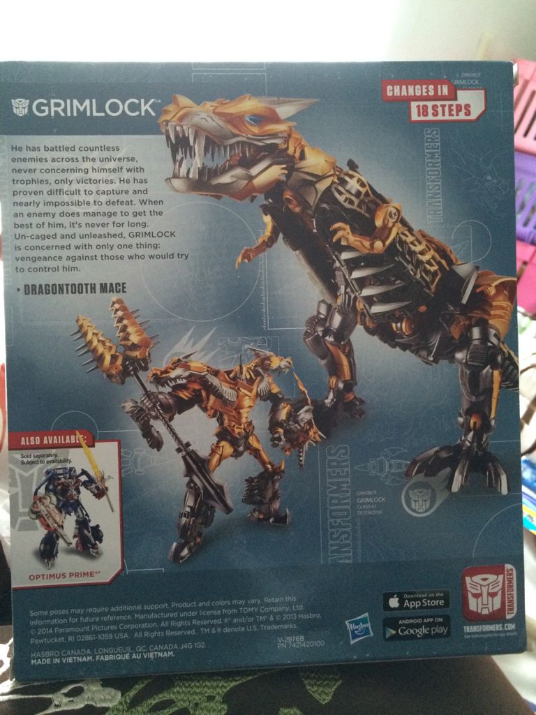 Grimlock - Hasbro (Transformers: Age Of Extinction) action figure collectible [Barcode 653569915027] - Main Image 2