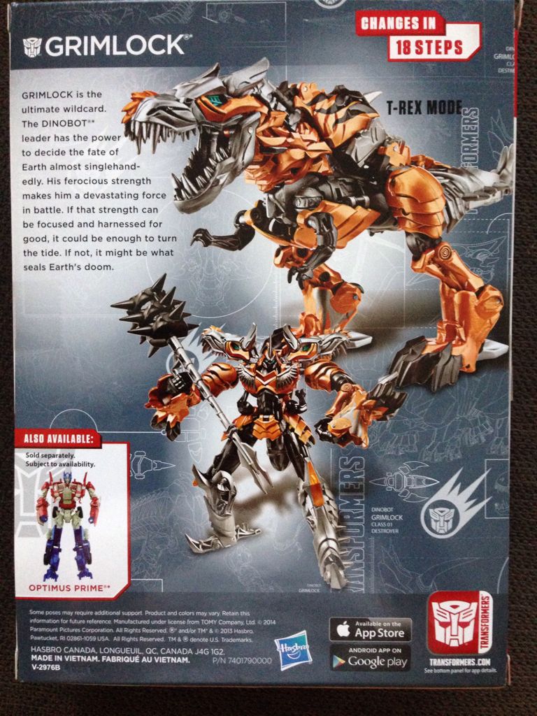 AOE - Hasbro (Transformers: Age Of Extinction) action figure collectible [Barcode 653569917090] - Main Image 2