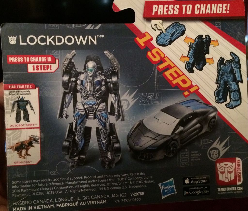 AOE One Step Changer Lockdown - Hasbro (Transformers: Age Of Extinction) action figure collectible [Barcode 653569917960] - Main Image 2