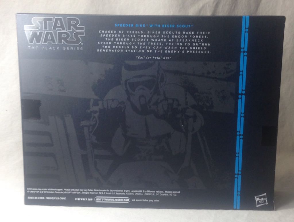 (D) Speeder Bike & Biker Scout - Hasbro (Star Wars Black 6”) (Star Wars Black 6 inch) action figure collectible [Barcode 653569944218] - Main Image 2