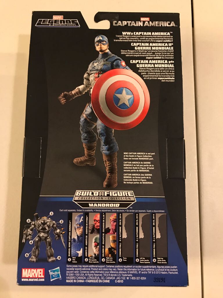 Marvel Legends Build A Figure - Mandroid -captain America Ww2  action figure collectible [Barcode 653569955108] - Main Image 2