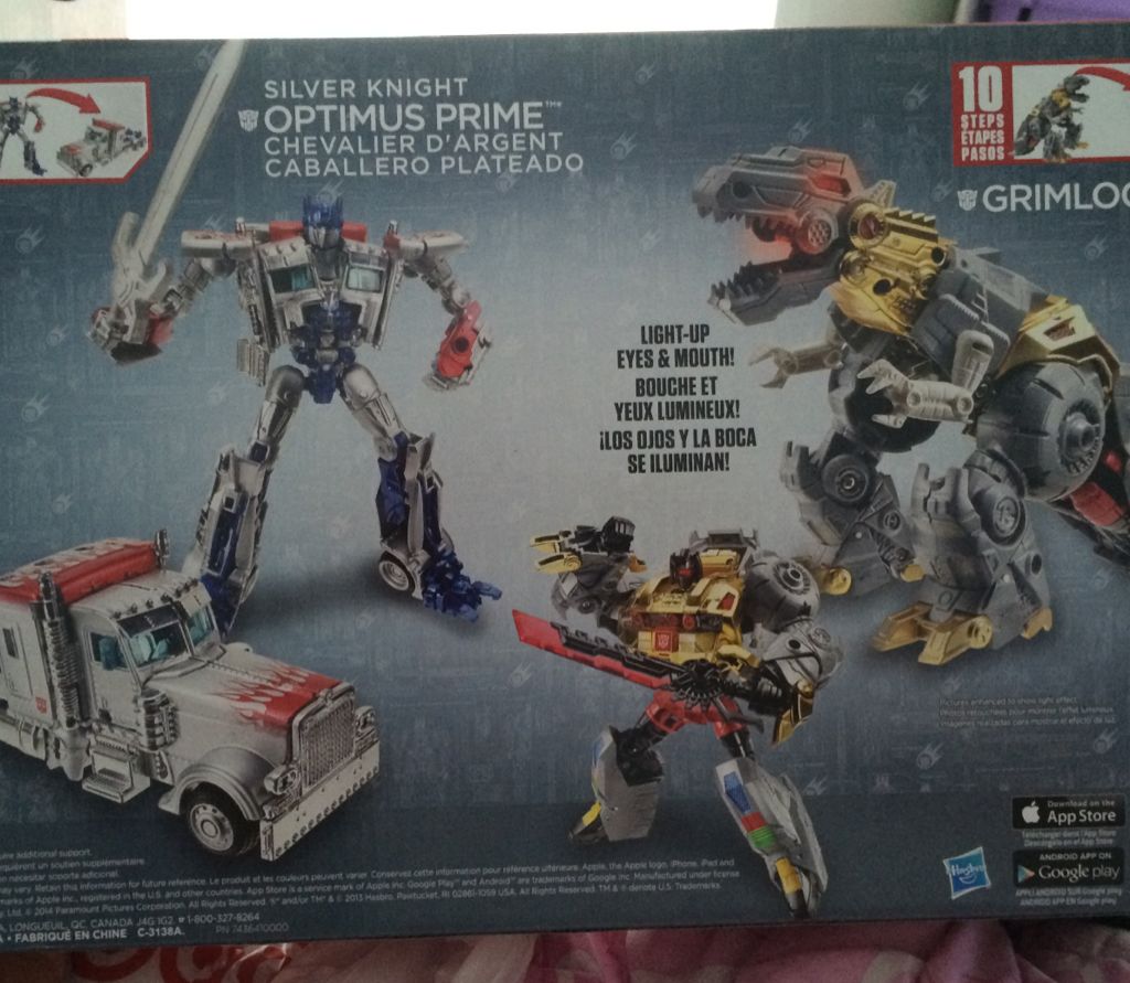 Silver Knight Optimus Prime And Grimlock - Hasbro (Transformers: Age Of Extinction) action figure collectible [Barcode 653569966333] - Main Image 2