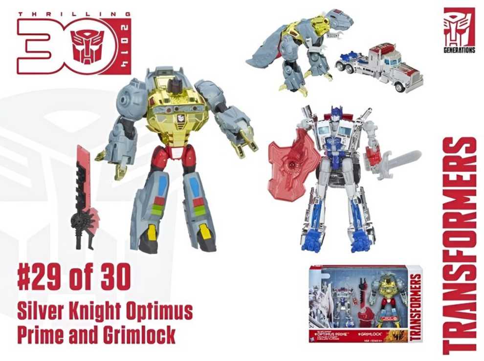 Silver Knight Optimus Prime And Grimlock - Hasbro (Transformers: Age Of Extinction) action figure collectible [Barcode 653569966333] - Main Image 3