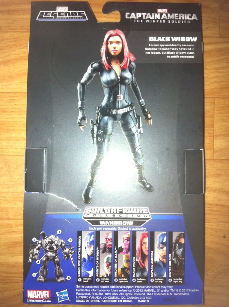Black Widow - Hasbro (Marvel Legends Mandroid BAF Series) action figure collectible [Barcode 653569968955] - Main Image 2