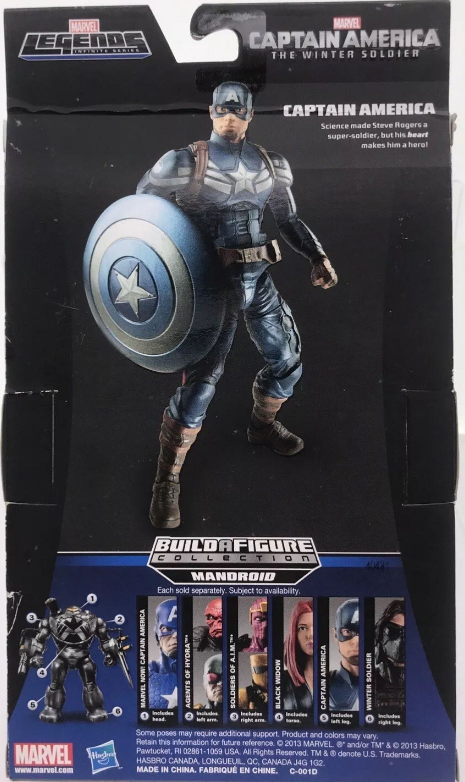 Captain America (The Winter Soldier) - Hasbro (Marvel Legends Mandroid BAF Series) action figure collectible [Barcode 653569968962] - Main Image 4