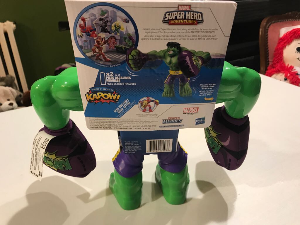 Playskool Marvel Super Hero Adventures - Smash Action Huln  action figure collectible [Barcode 653569972938] - Main Image 2