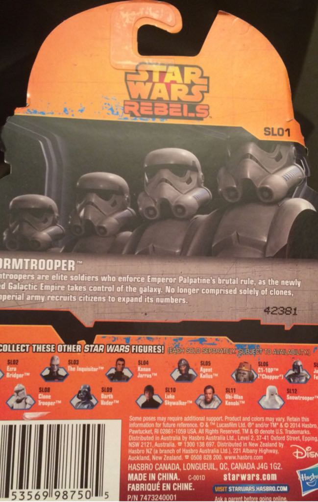 SL01 Stormtrooper - Hasbro (2014 Rebels Saga Legends) action figure collectible [Barcode 653569987505] - Main Image 2