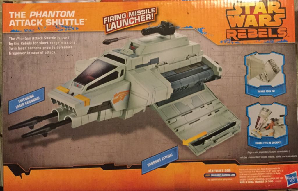 The Phantom Attack Shuttle W/Kanan - Hasbro (Star Wars: Rebels) action figure collectible [Barcode 653569990482] - Main Image 2