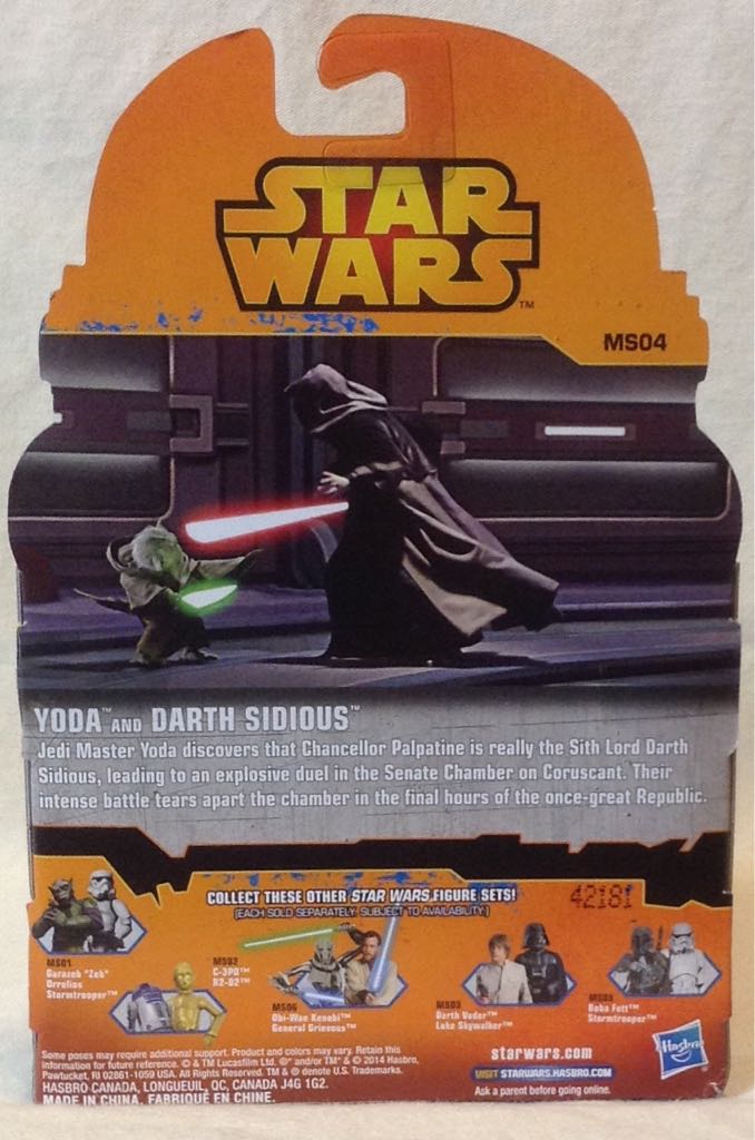Star Wars Figure Sets, Darth Sidious & Yoda - Hasbro (Saga Legends Rebels) action figure collectible [Barcode 653569990635] - Main Image 2