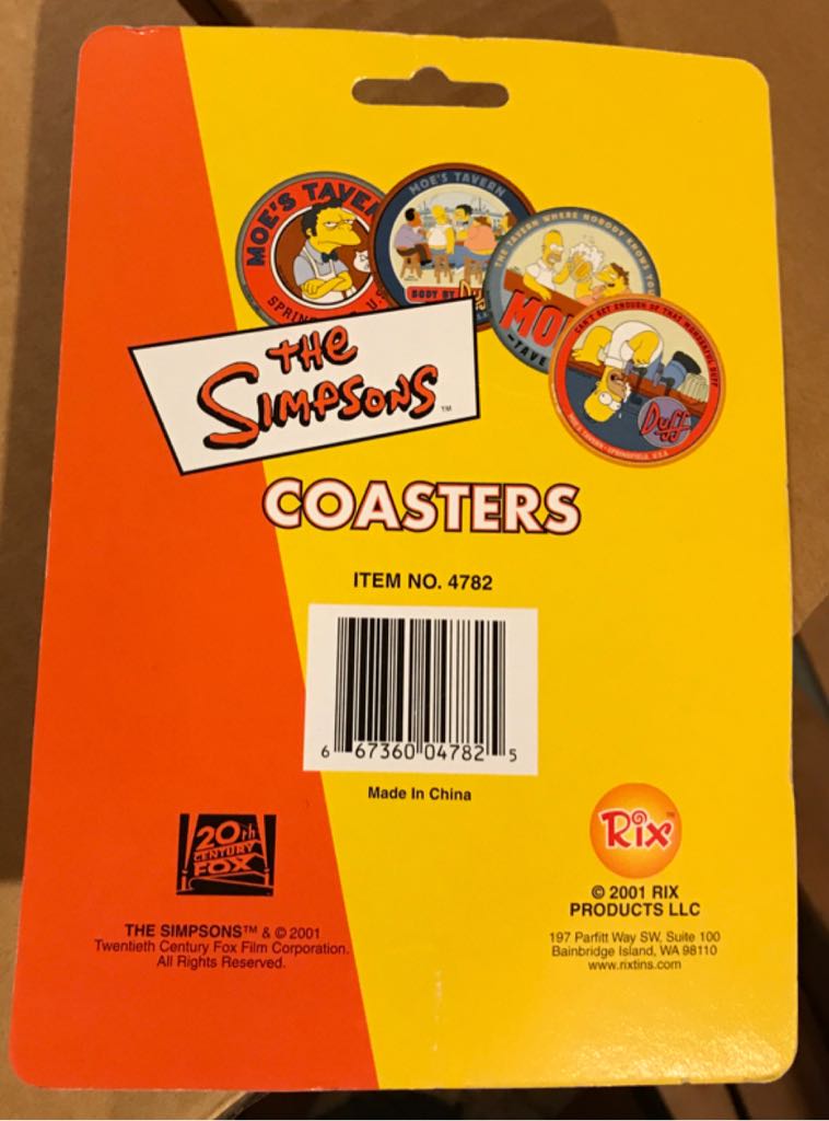 Simpsons: (4) Coasters Pack  (The Simpsons) action figure collectible [Barcode 667360047825] - Main Image 2