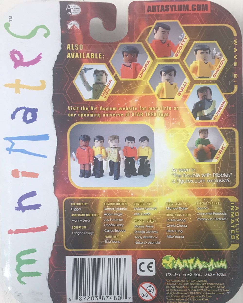 Star Trek Minimates Kirk With Tribbles Bubble Pack - Art Asylum - Mimi Mates (Star Trek TOS) action figure collectible [Barcode 687203874807] - Main Image 2