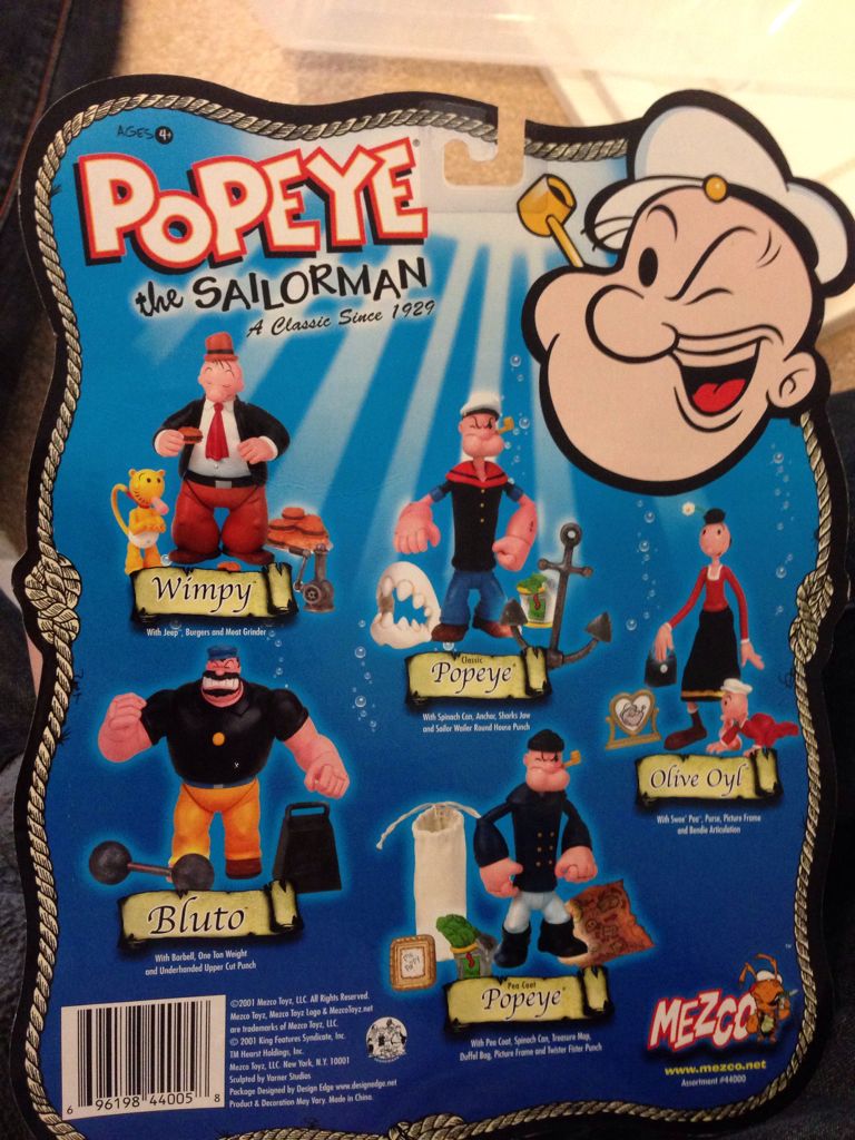 Popeye The Sailor - Wimpy & Jeep - Mezco (Popeye) action figure collectible [Barcode 696198440058] - Main Image 2