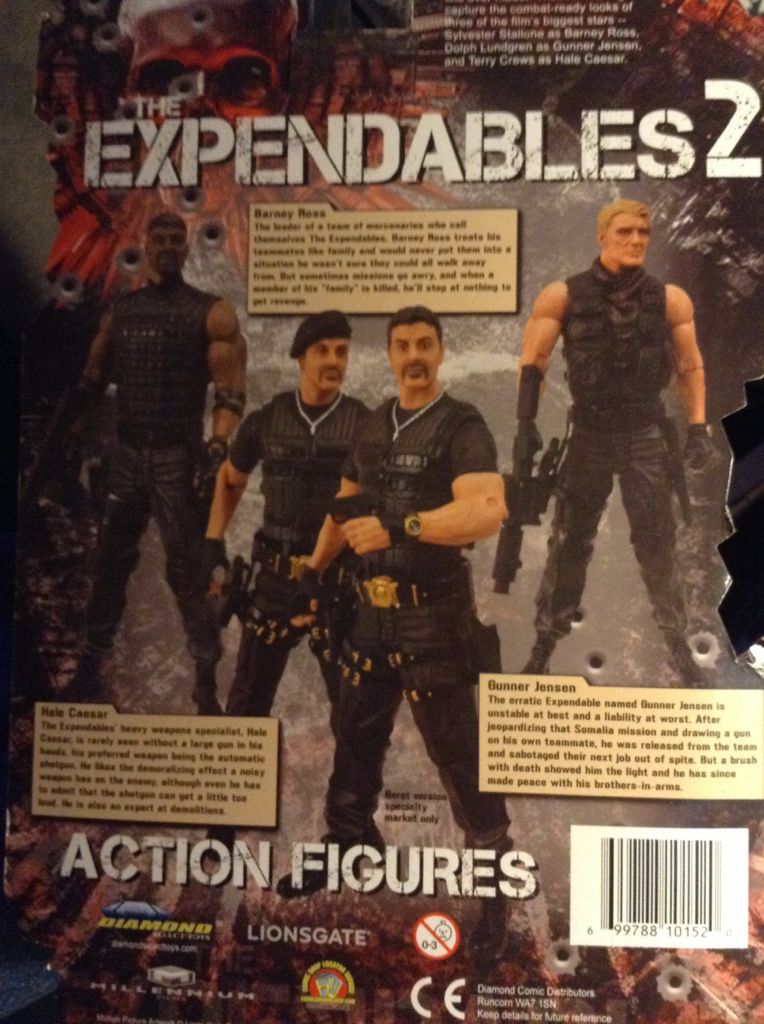 Barney Ross - Diamond Select Toys (The Expandables 2) action figure collectible [Barcode 699122101520] - Main Image 2