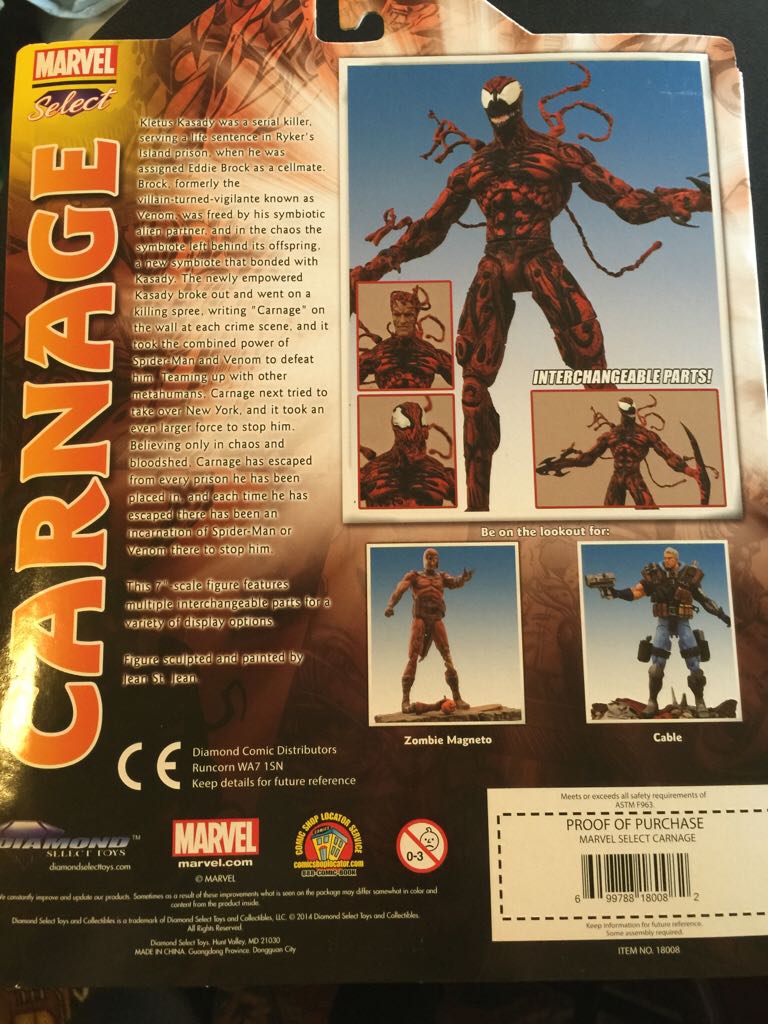 Carnage - Diamond Select Toys (Marvel Select) action figure collectible [Barcode 699122180082] - Main Image 2