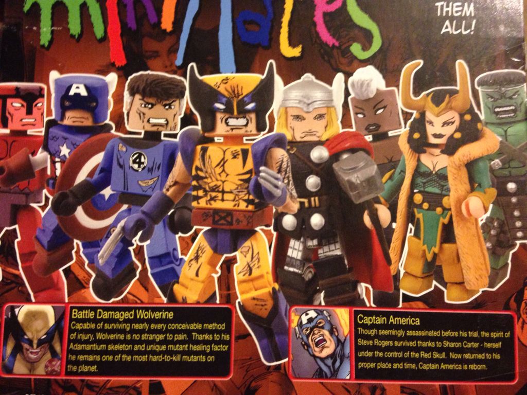 Battle Damaged Wolverine / Captain America - Diamond Select Toys (Marvel Minimates) action figure collectible [Barcode 699122727799] - Main Image 2