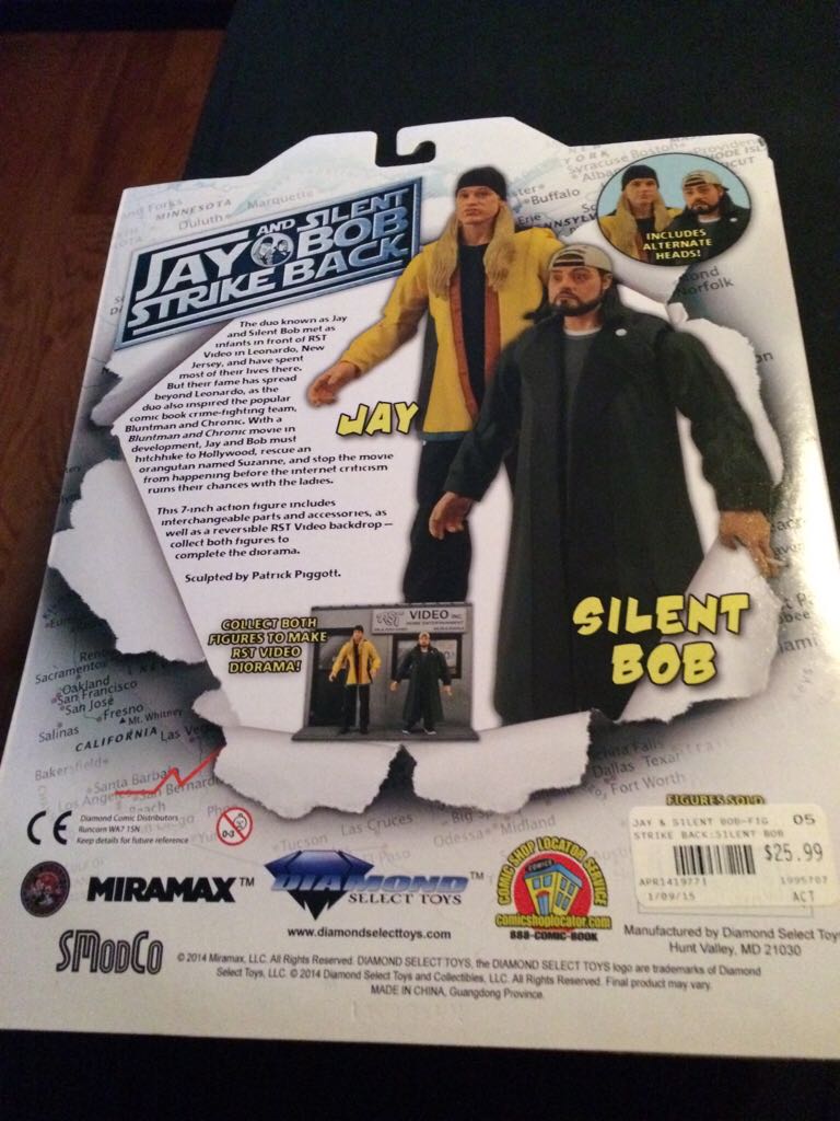 Jay & Silent Bob Strike Back Silent Bob - Diamond Select Toys (Jay & Silent Bob Strike Back) action figure collectible [Barcode 699788102190] - Main Image 2