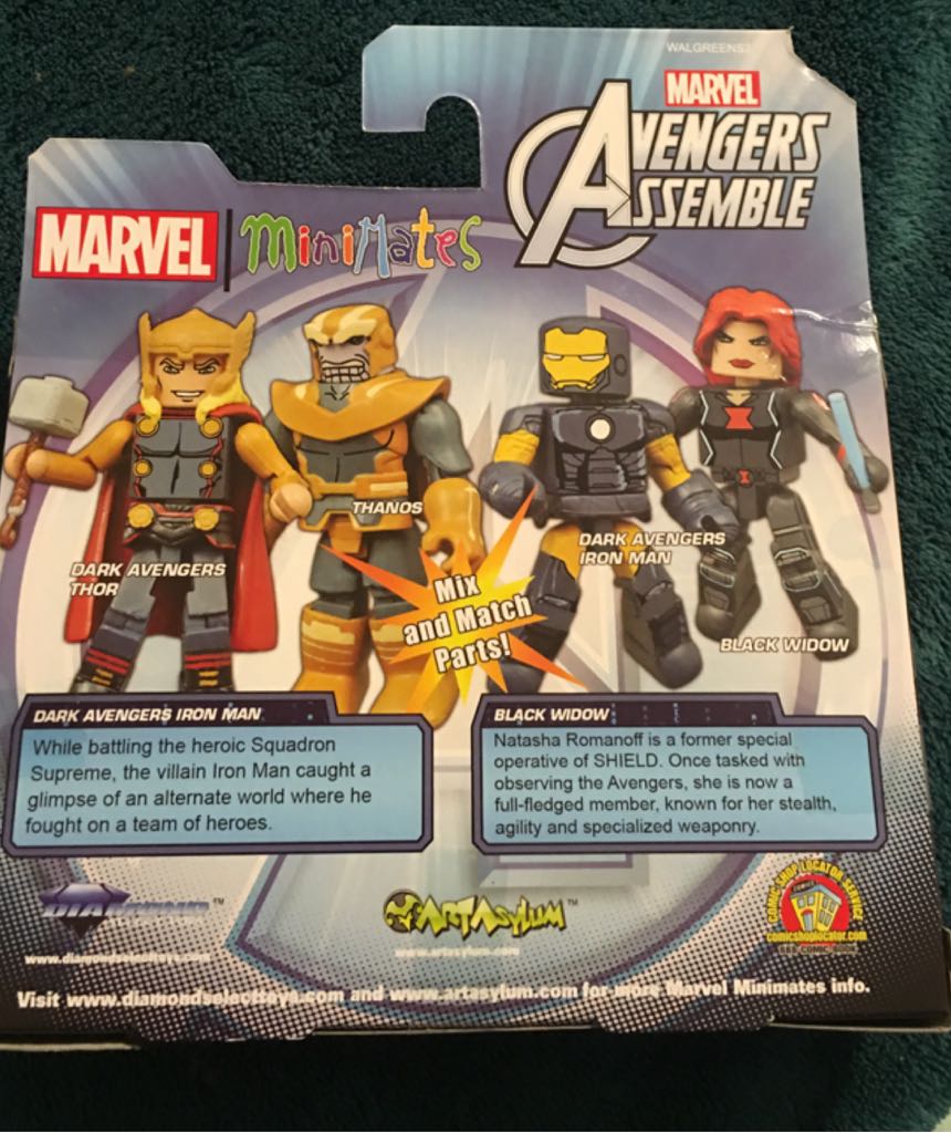 Dark Avengers Iron Man & Black Widow - Minimates (MiniMates) action figure collectible [Barcode 699788105412] - Main Image 2