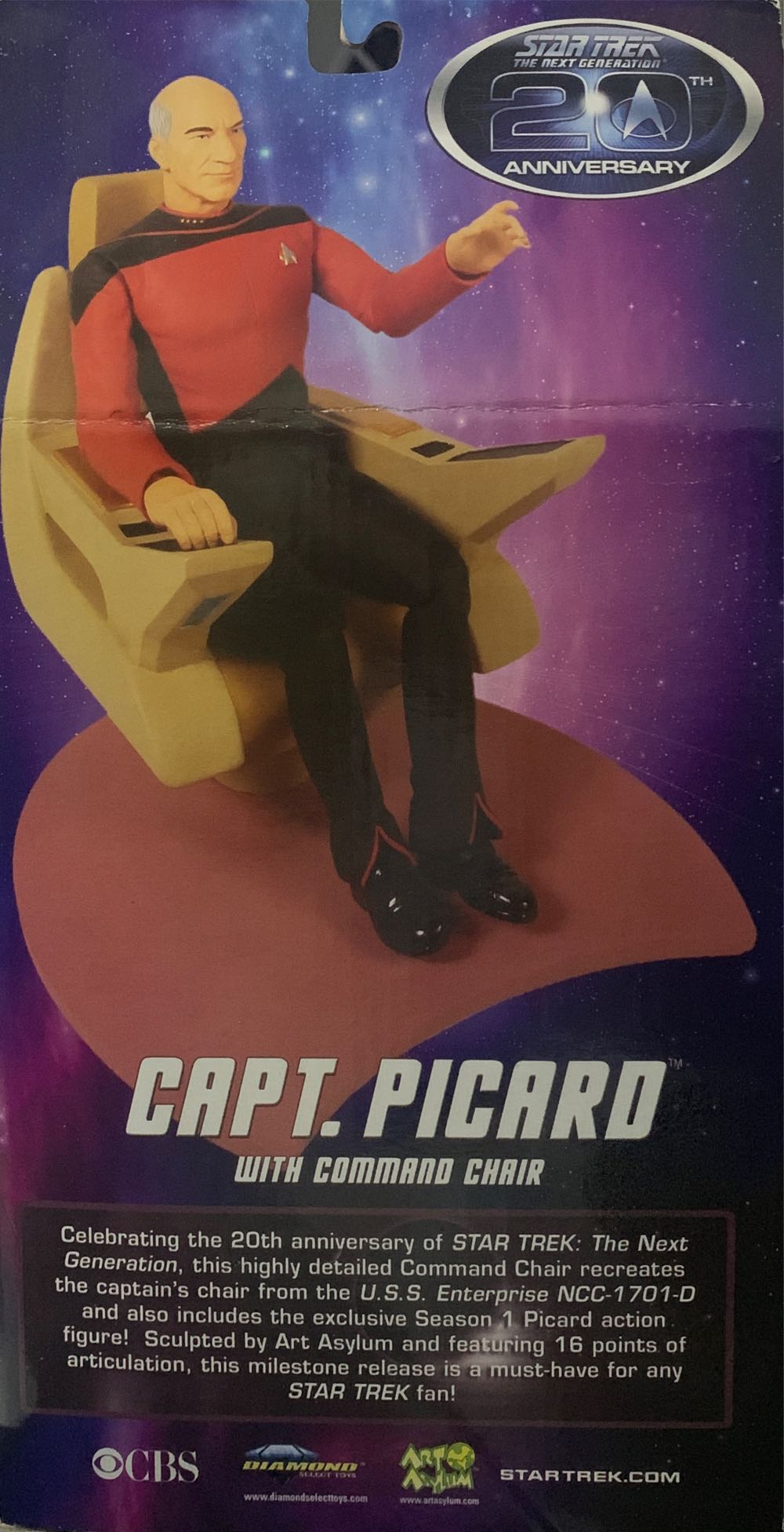 Captain Jean Luc Picard With Command Chair (Star Trek The Next Generation) - Art Asylum / Diamond Select (Star Trek Deluxe) action figure collectible [Barcode 699788176757] - Main Image 3