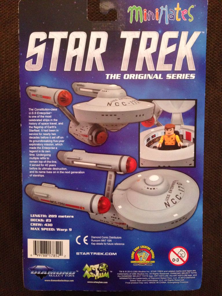 Captain Kirk™ with U.S.S. Enterprise™ NCC-1701 - Diamond Select Toys (Star Trek) action figure collectible [Barcode 699788178522] - Main Image 2