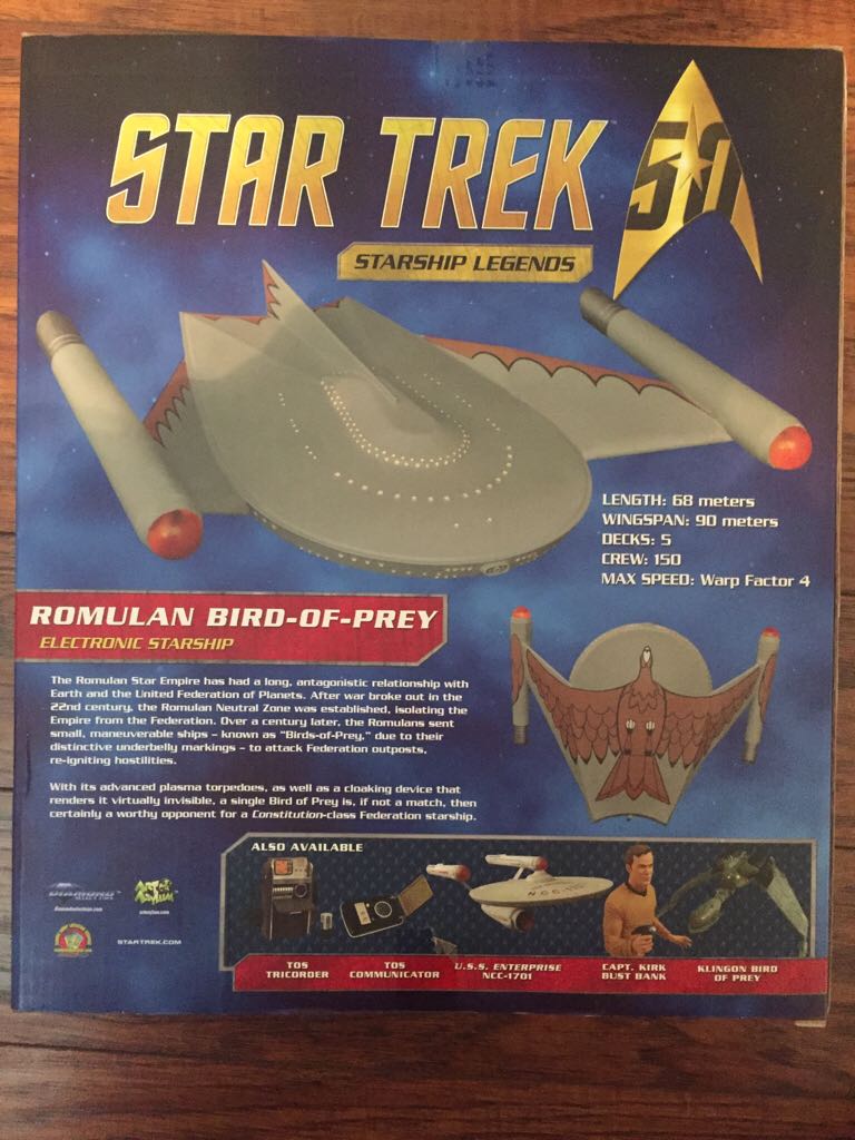 Romulan Bird Of Prey - Diamond Select Toys & Collectibles (Star Trek Starship Legends) action figure collectible [Barcode 699788179383] - Main Image 2