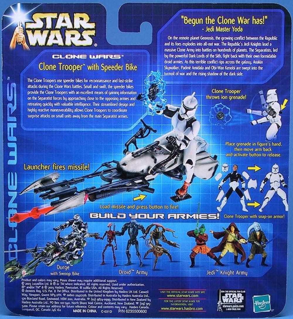 Clone Trooper w/ Speeder Bike (Army Of The Republic) - Hasbro (Deluxe Figure) action figure collectible [Barcode 076930848463] - Main Image 3