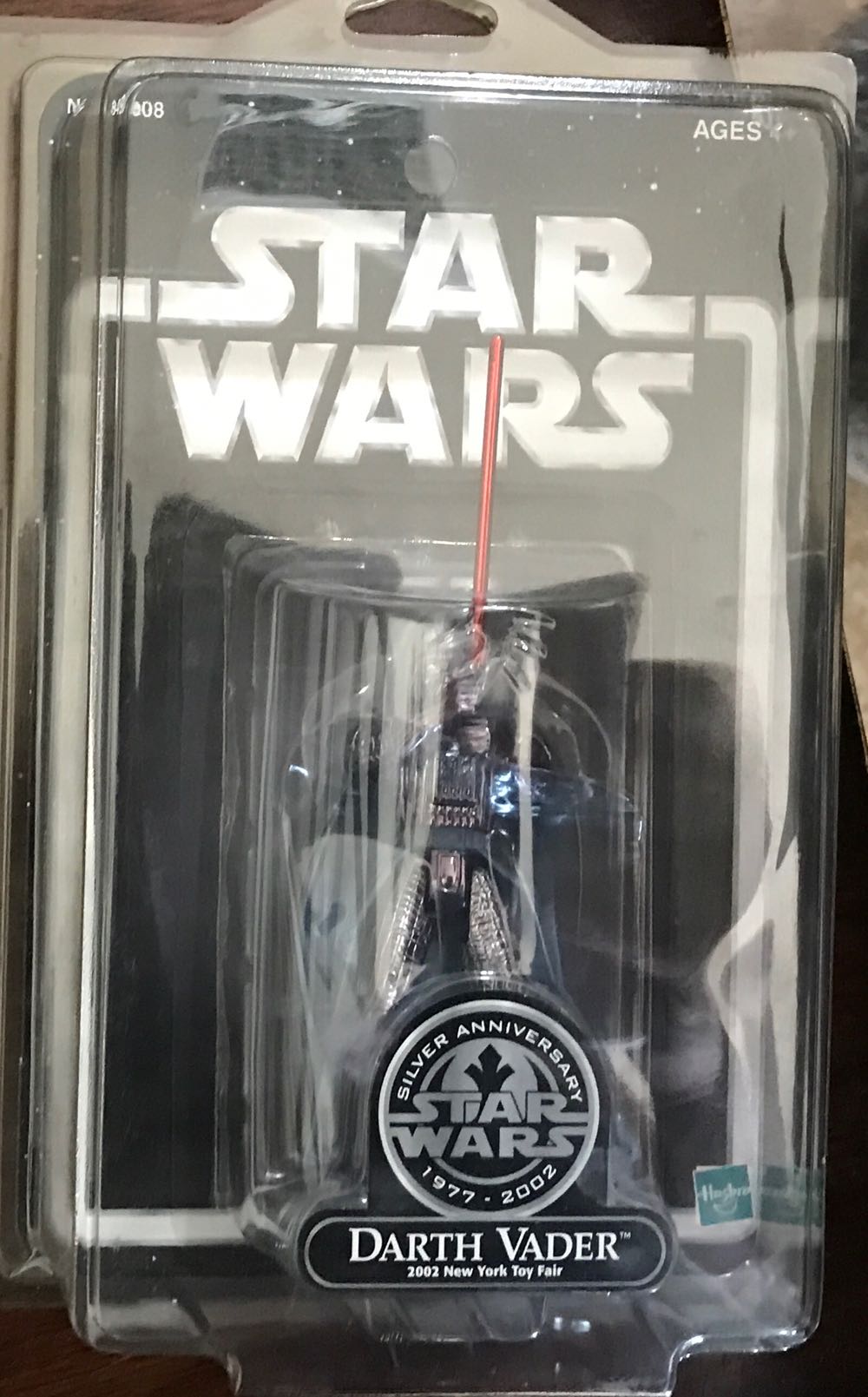 2002 New York Toy Fair DARTH VADER FIGURE - Hasbro (SILVERY ANNIVERSARY) action figure collectible [Barcode 076930849088] - Main Image 2