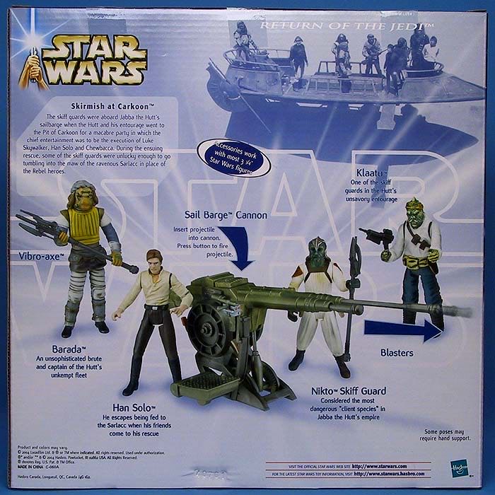 Barada , Han Solo , Nikto Skiff Guard , Klaatu w/ Sail Barge Cannon - Skirmish At Carkoon - Hasbro (Star Wars) action figure collectible [Barcode 076930345115] - Main Image 2