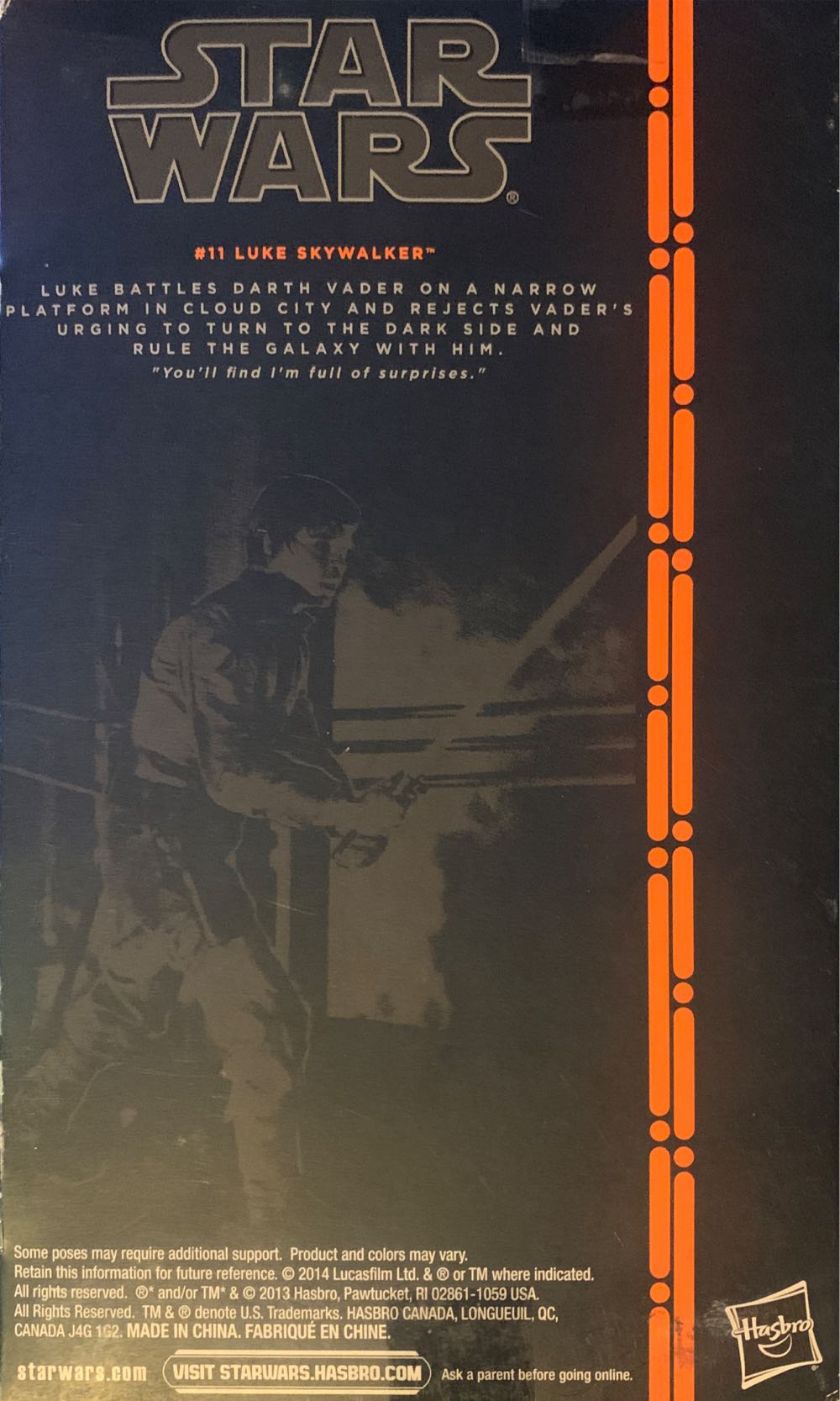 Luke Skywalker # 11 - Hasbro (SW BS Basic Assortment 2013-2014 Orange) action figure collectible [Barcode 653569888765] - Main Image 4