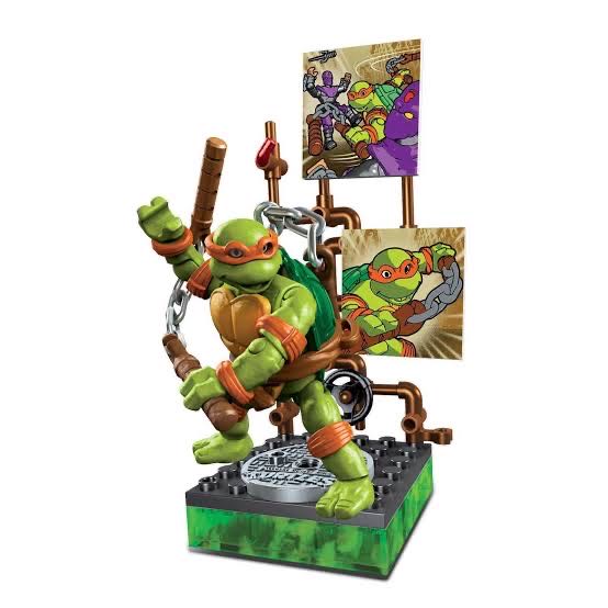 Mega Bloks TMNT: 4 Michelangelo Cartoon - Mega Bloks (Teenage Mutant Ninja Turtles) action figure collectible - Main Image 2