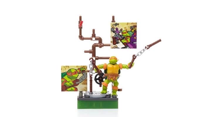 Mega Bloks TMNT: 4 Michelangelo Cartoon - Mega Bloks (Teenage Mutant Ninja Turtles) action figure collectible - Main Image 4