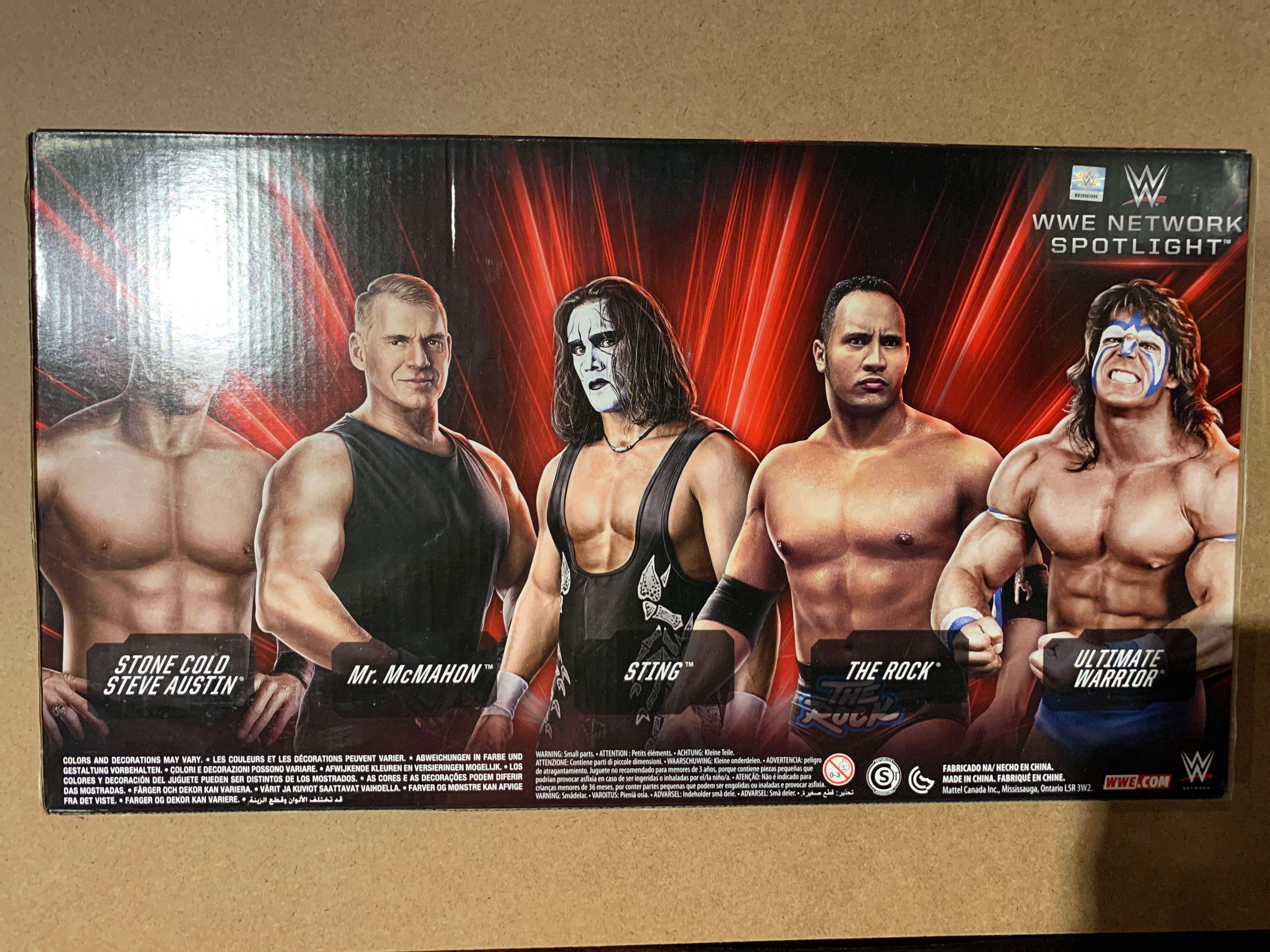 Stone Cold Steve Austin, Mr. McMahon, Sting, The Rock, Ultimate Warrior  (Elite WWE Network Spotlight) action figure collectible [Barcode 887961330786] - Main Image 2