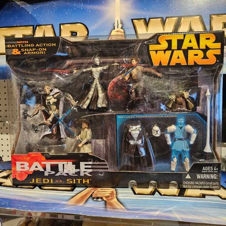 Yoda , Anakin Skywalker , Asajj Ventress , General Grievous , and Obi-Wan Kenobi - Star Wars (Battle Pack Jedi vs. Sith) - Hasbro (Star Wars) action figure collectible [Barcode 653569054979] - Main Image 4