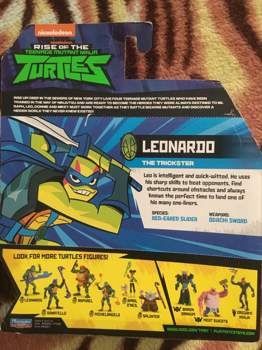 TMNT: Rise of - Leonardo  - Playmates (TMNT 2018 Line) action figure collectible [Barcode 043377808015] - Main Image 2