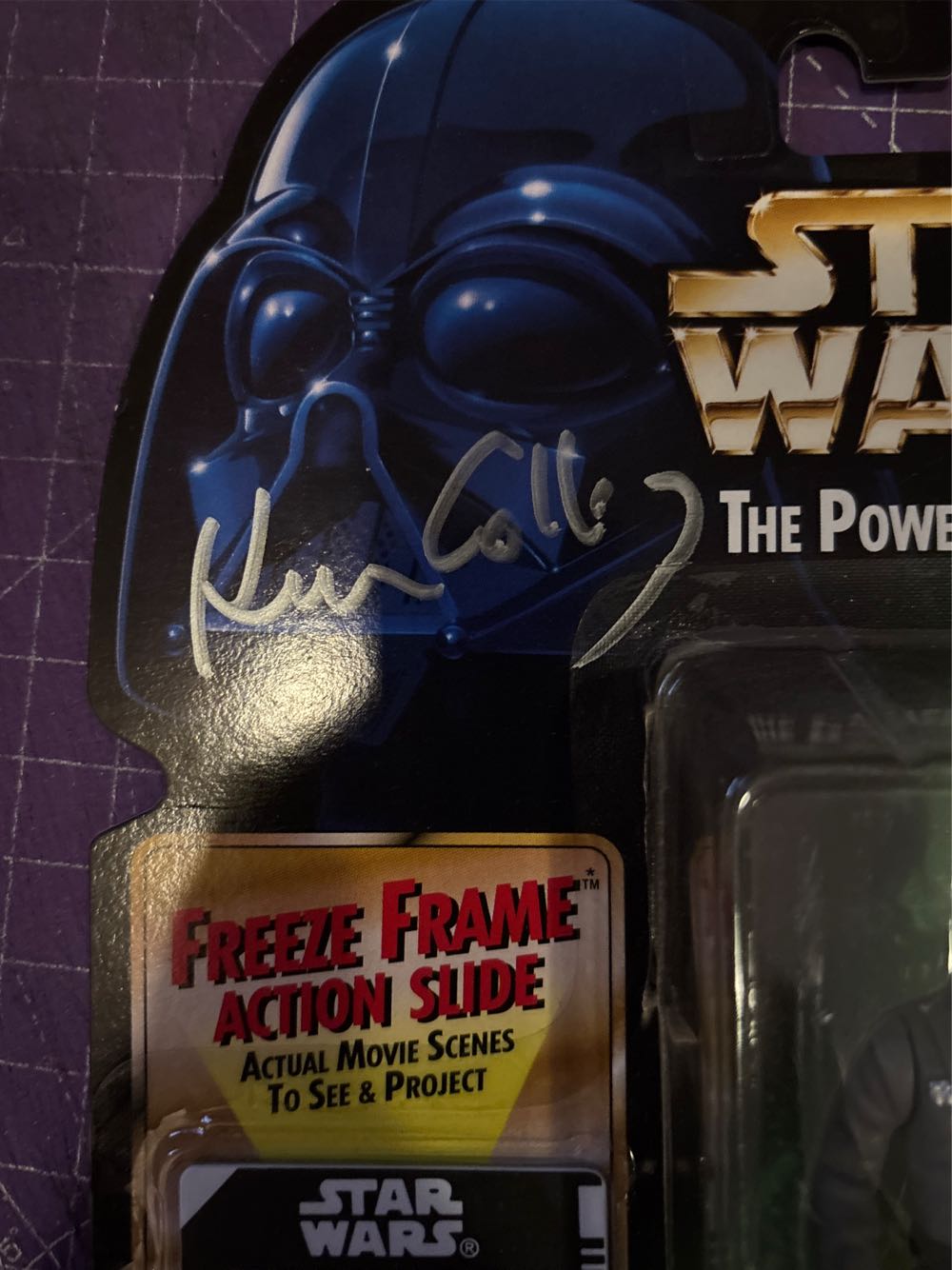Carded Signed. The Power Of The Force. Captain Piett. Signed Ken Colley - Hasbo / Kenner (Freeze Frame Action Slide) action figure collectible [Barcode 076281697574] - Main Image 5