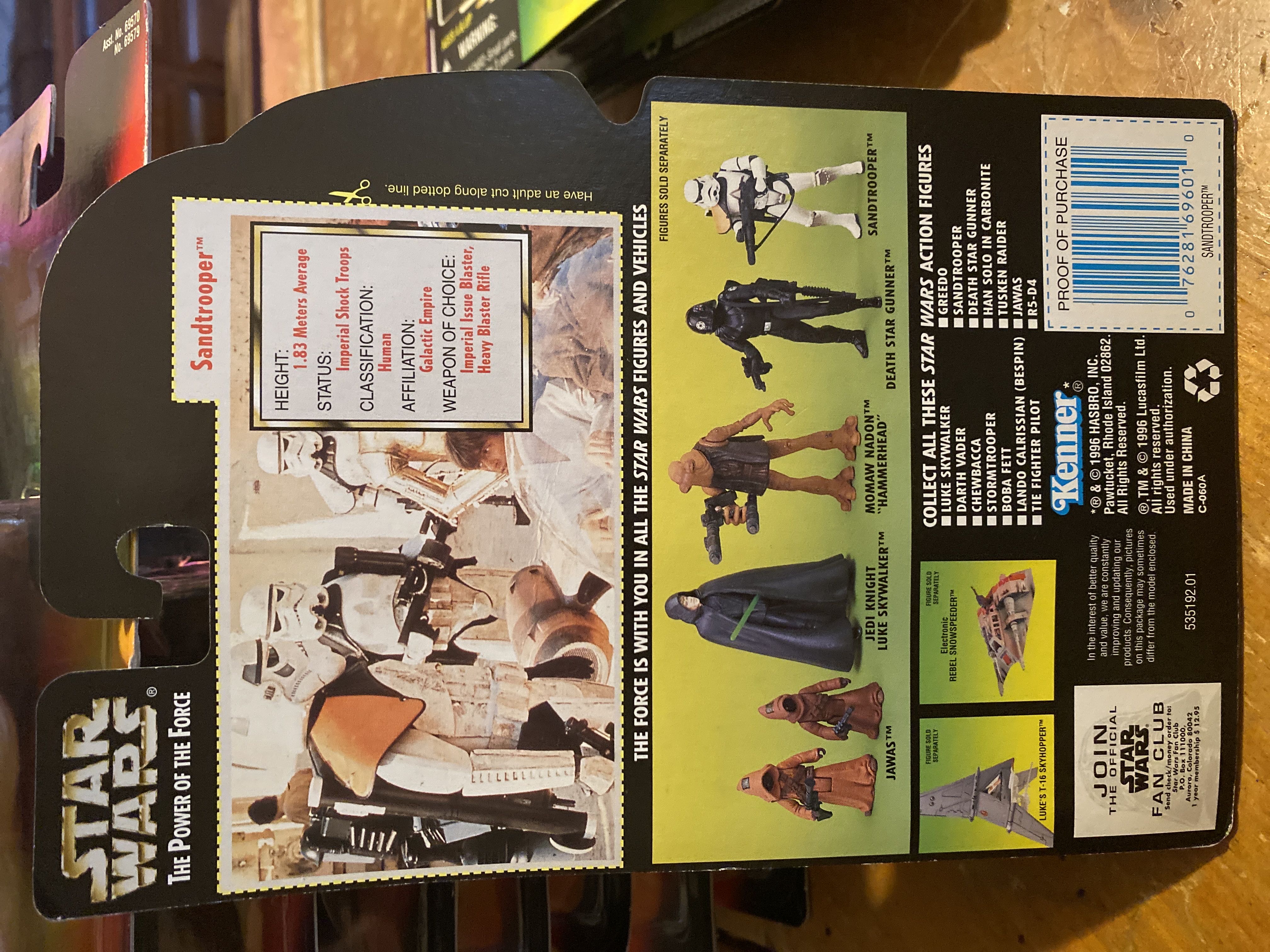 Sandtrooper With Heavy Blaster Rifle - Kenner (Power Of The Force - Green Card) action figure collectible [Barcode 076281696010] - Main Image 2