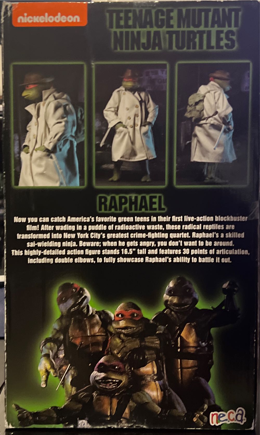 TMNT (1:4 Scale): Raphael In Disguise - Neca Reel Toys (Neca Teenage Mutant Ninja Turtles Movie) action figure collectible [Barcode 634482540657] - Main Image 3