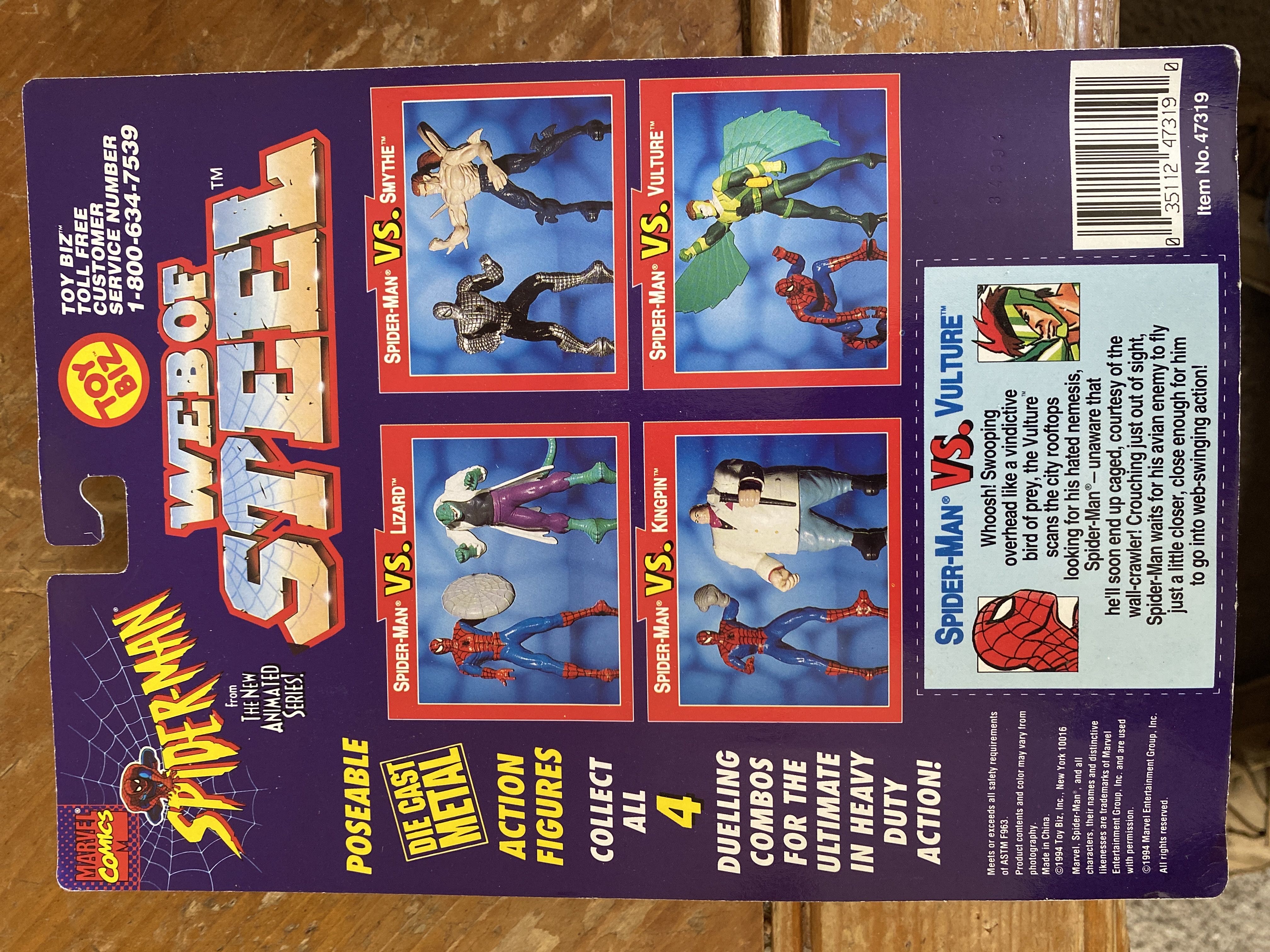 Spider-Man Vs. Vulture - Toy Biz (Spider-Man: Web Of Steel) action figure collectible [Barcode 035112473190] - Main Image 2