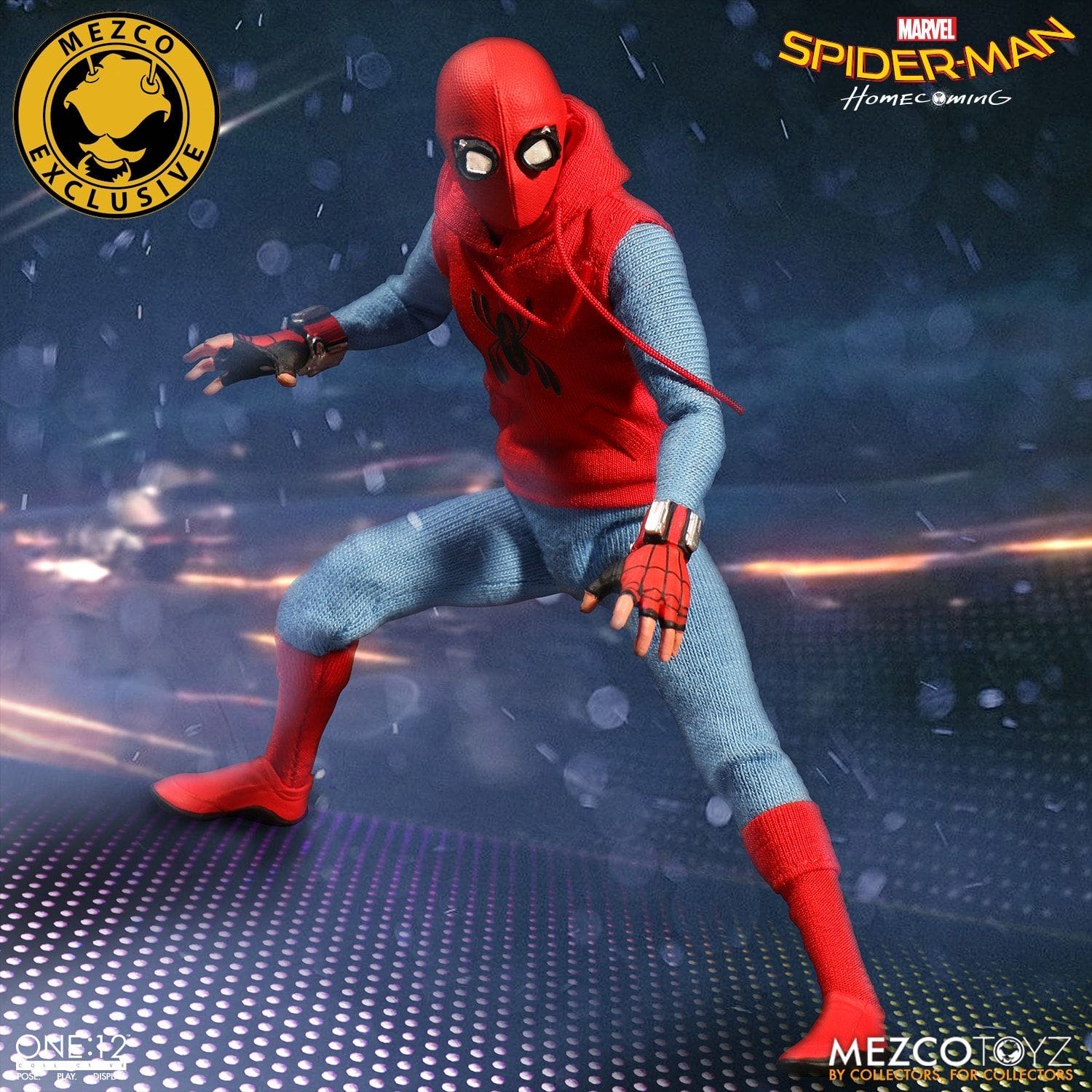 Mezco One:12 Collective Spider-Man (Homemade Suit) - Mezco Toys (Marvel’s Spider-Man: Homecoming) action figure collectible [Barcode 696198767612] - Main Image 3
