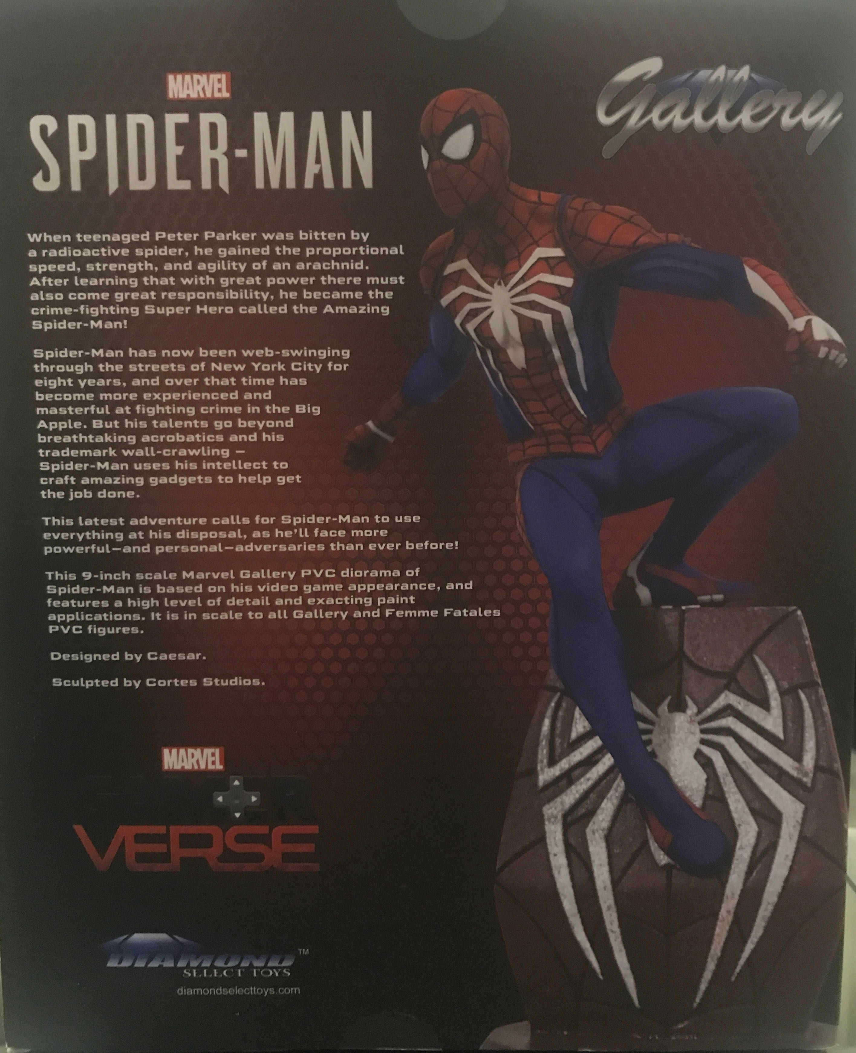 Spider-man Gamerverse PVC Diorama Art Scale 1/10 - Diamond Select Toys & Collectibles (Marvel Gamerverse) action figure collectible [Barcode 699788834046] - Main Image 2