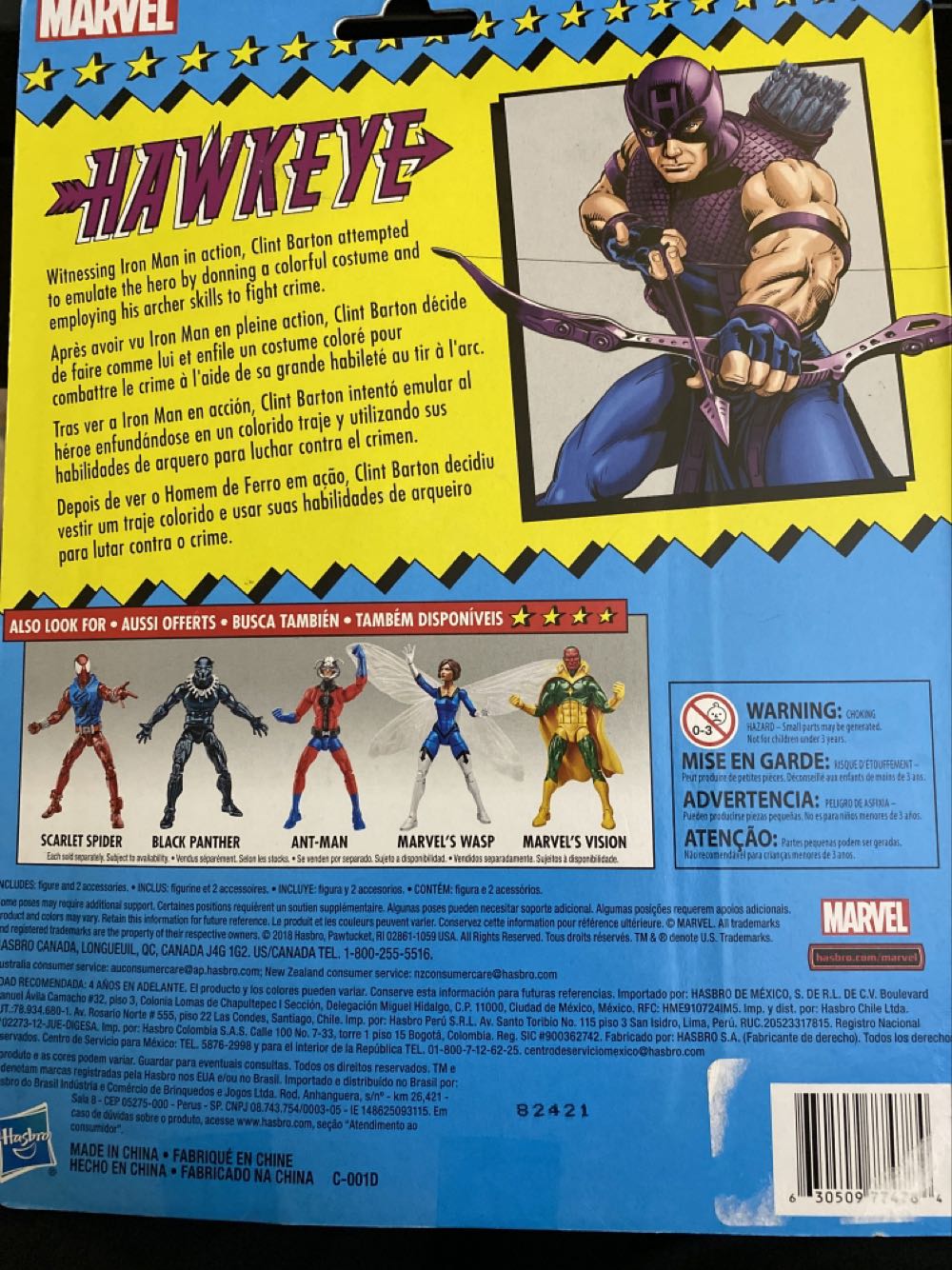 Hawkeye - Hasbro (Marvel Legends Retro) action figure collectible [Barcode 630509774784] - Main Image 2