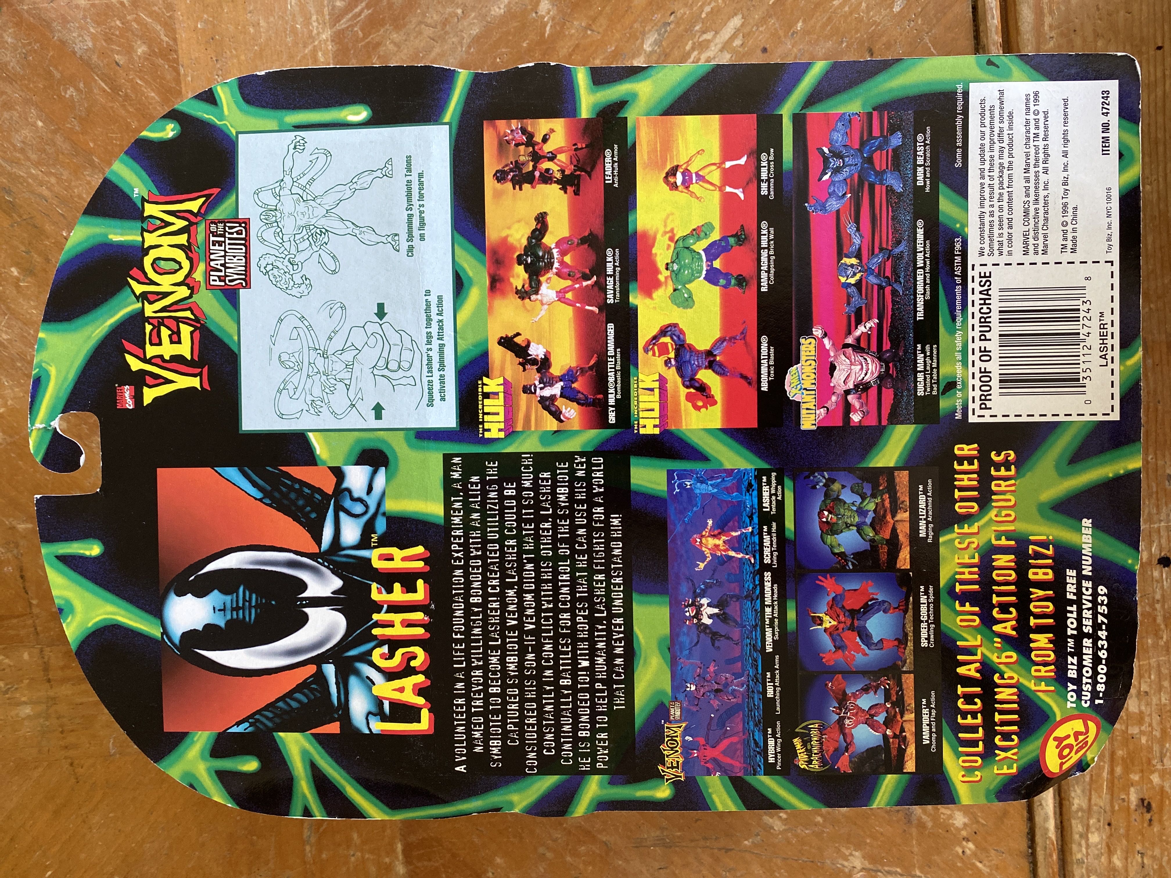 Lasher - Toybiz (Toy Biz Spider-Man) action figure collectible [Barcode 035112472438] - Main Image 2