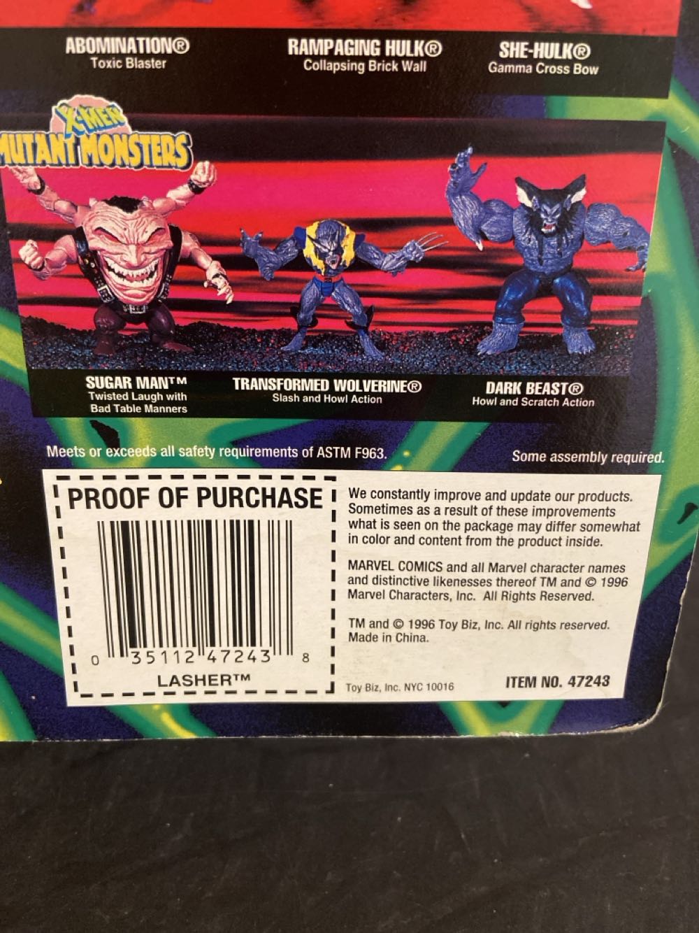 Lasher - Toybiz (Toy Biz Spider-Man) action figure collectible [Barcode 035112472438] - Main Image 3