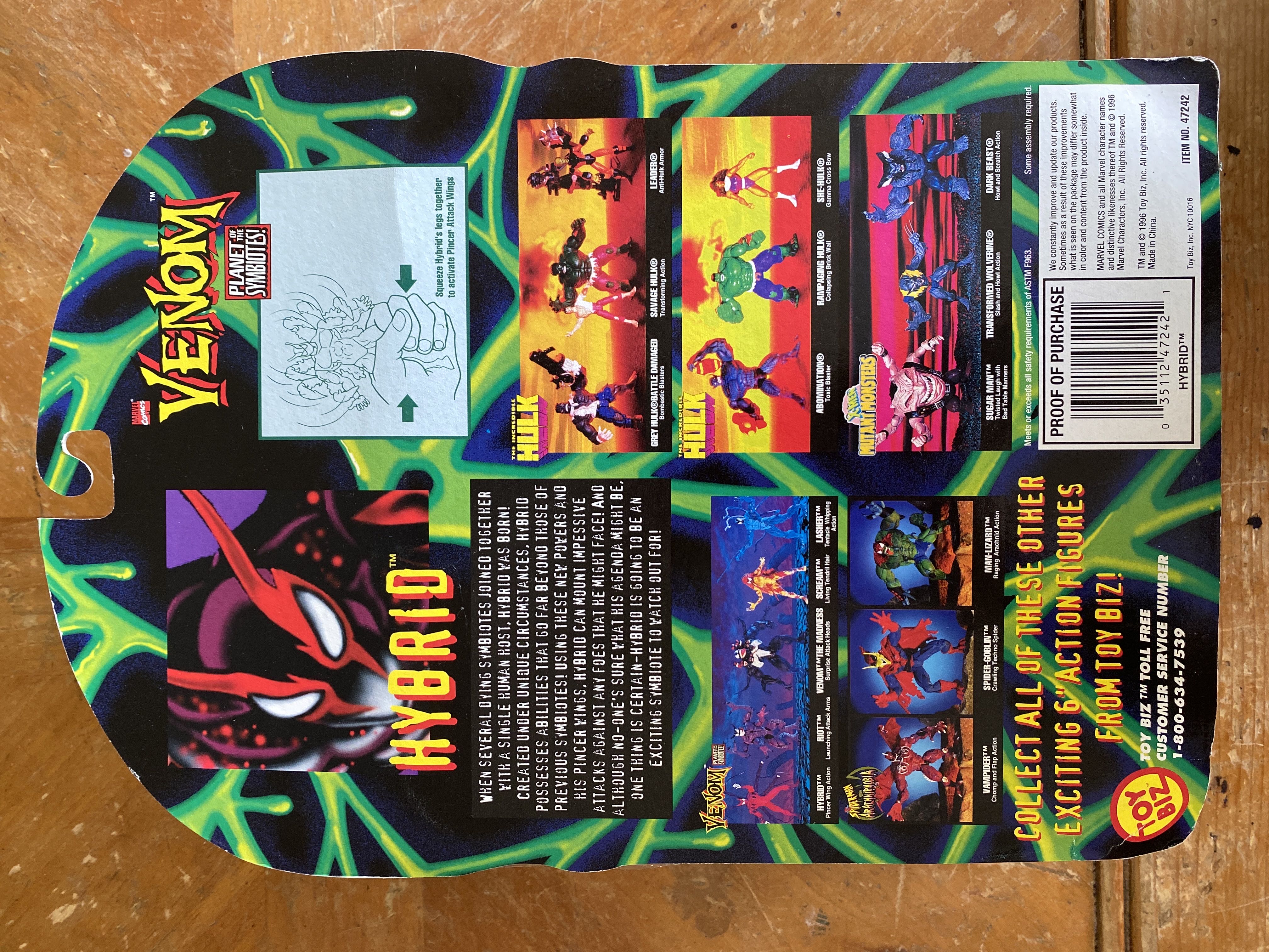 Toybiz Spider-Man Venom Planet Of The Symbiotes Hybrid Red - Toy Biz (Marvel: Venom: Planet of the Symbiotes: 6”) action figure collectible [Barcode 035112472421] - Main Image 2