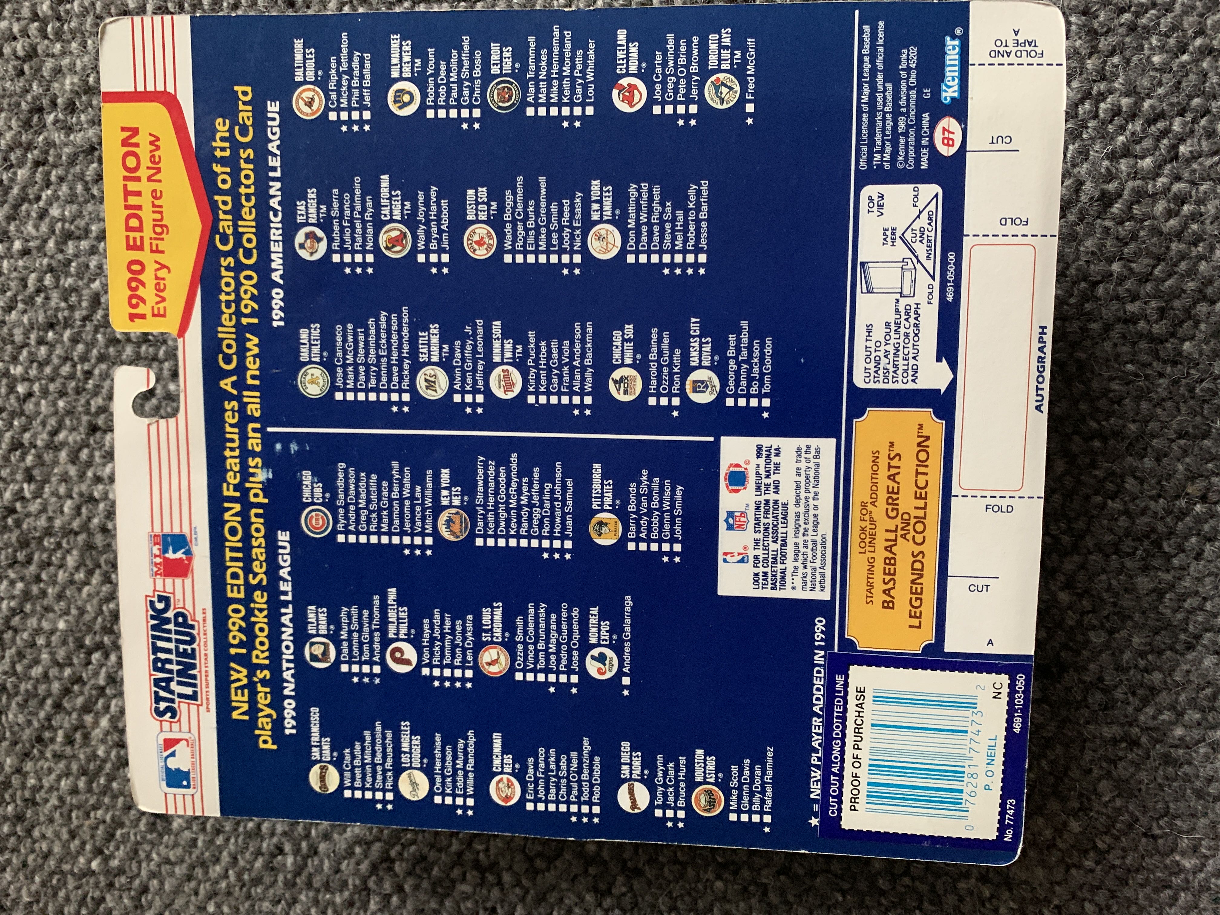 Starting Lineup 1990 Paul O’Neill - Kenner action figure collectible [Barcode 076281774732] - Main Image 2