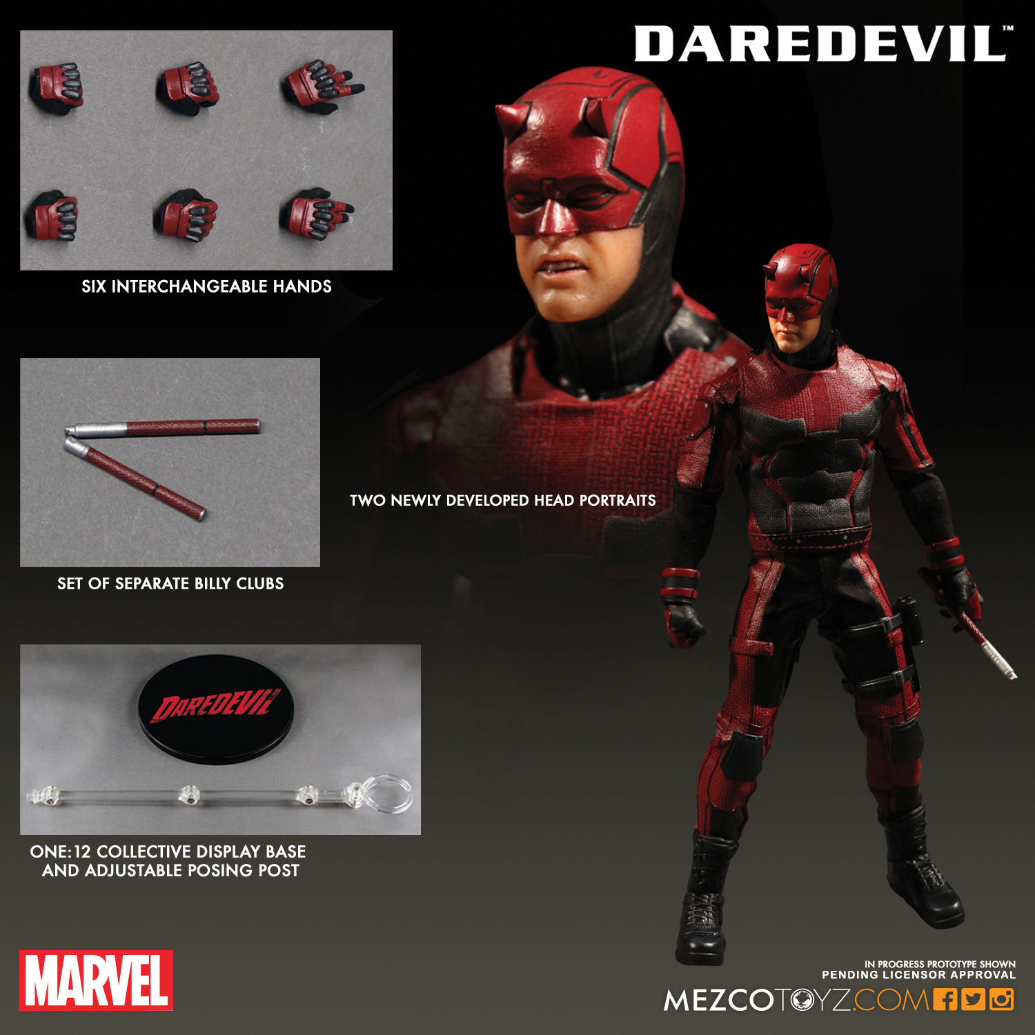 Mezco One:12 Daredevil Netflix - One:12 Collective By Mezco Toyz action figure collectible - Main Image 3