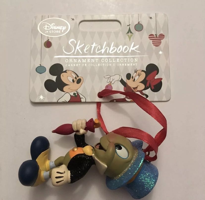 Pinocchio Jiminy Cricket - Disney Theme Park Merchandise (SKETCHBOOK CHRISTMAS ORNAMENT) action figure collectible - Main Image 2