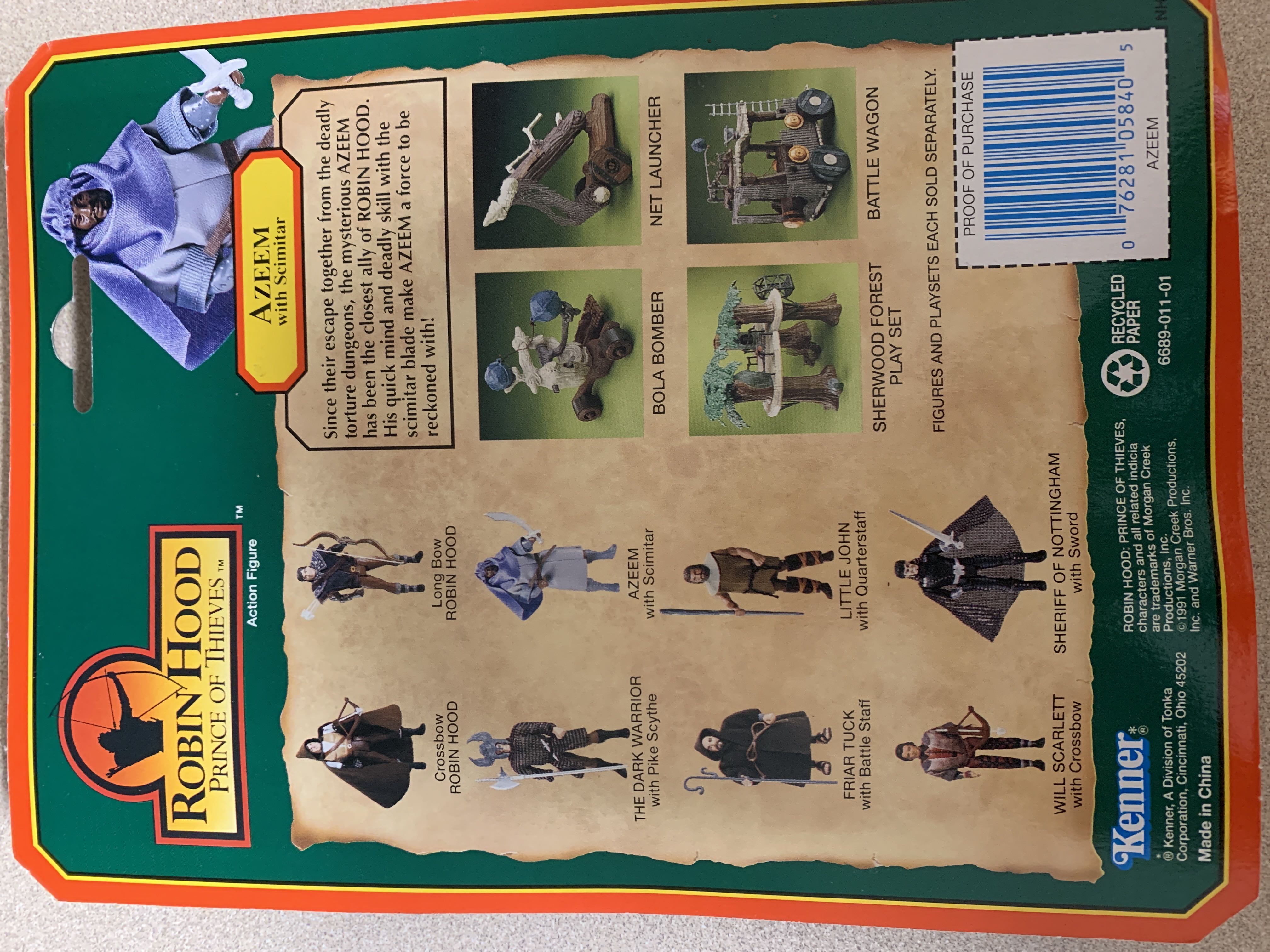 Robin Hood: Azeem - Kenner (Robin Hood Prince Of Thieves) action figure collectible [Barcode 076281058405] - Main Image 2