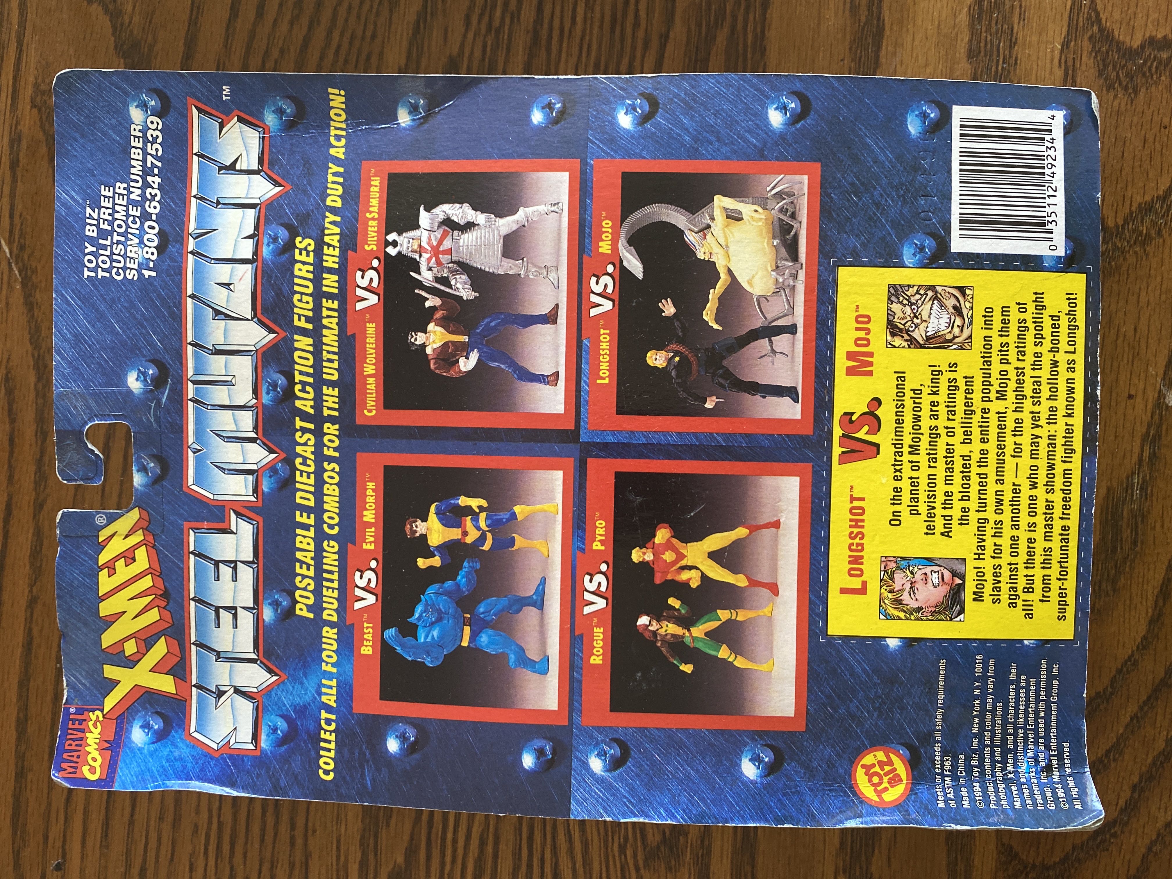 Longshot Vs. Mojo - Toy Biz (X-Men: Steel Mutants) action figure collectible [Barcode 035112492344] - Main Image 2