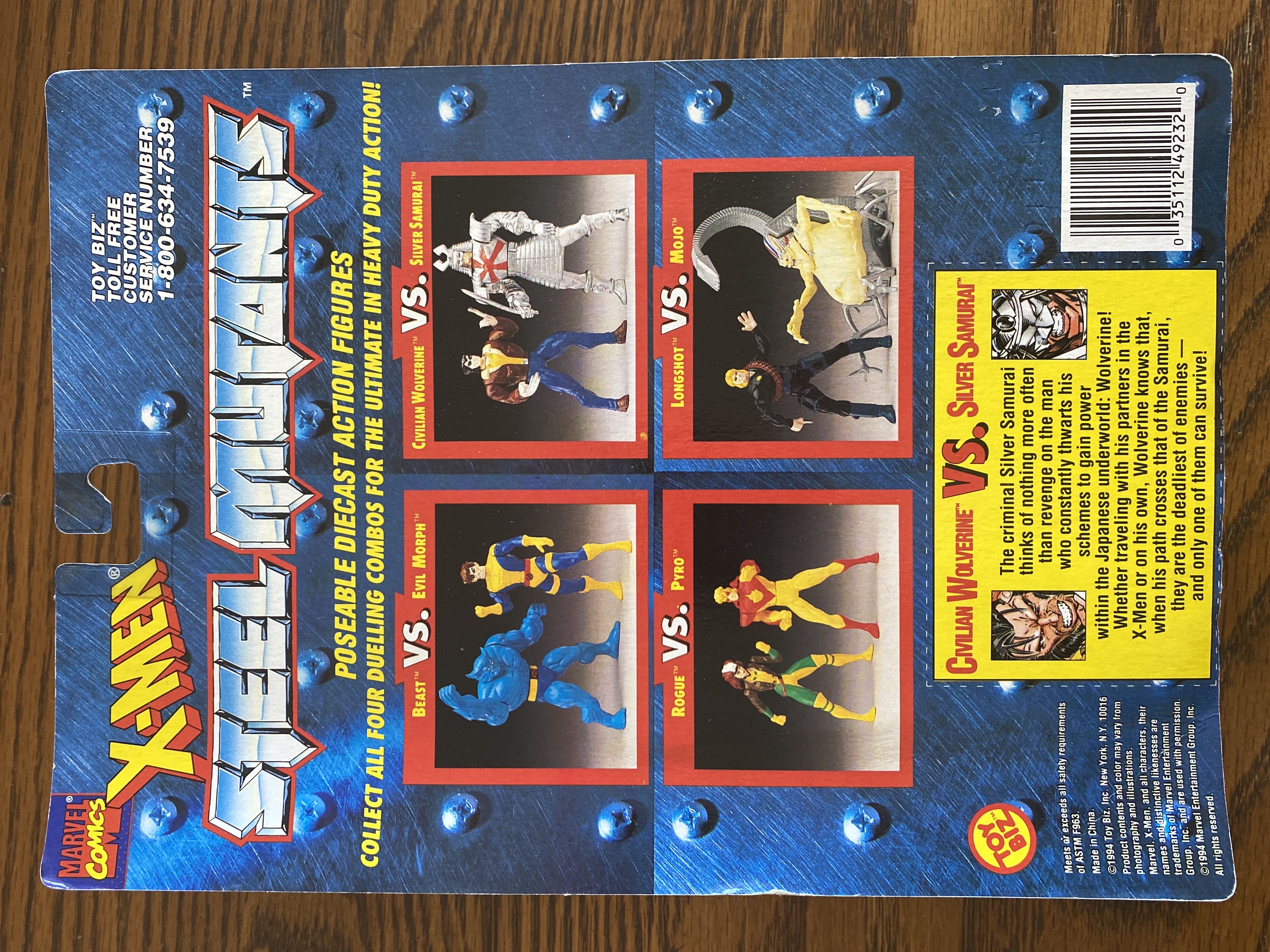 Civilian Wolverine Vs. Silver Samurai - Toy Biz (X-Men: Steel Mutants) action figure collectible [Barcode 035112492320] - Main Image 2